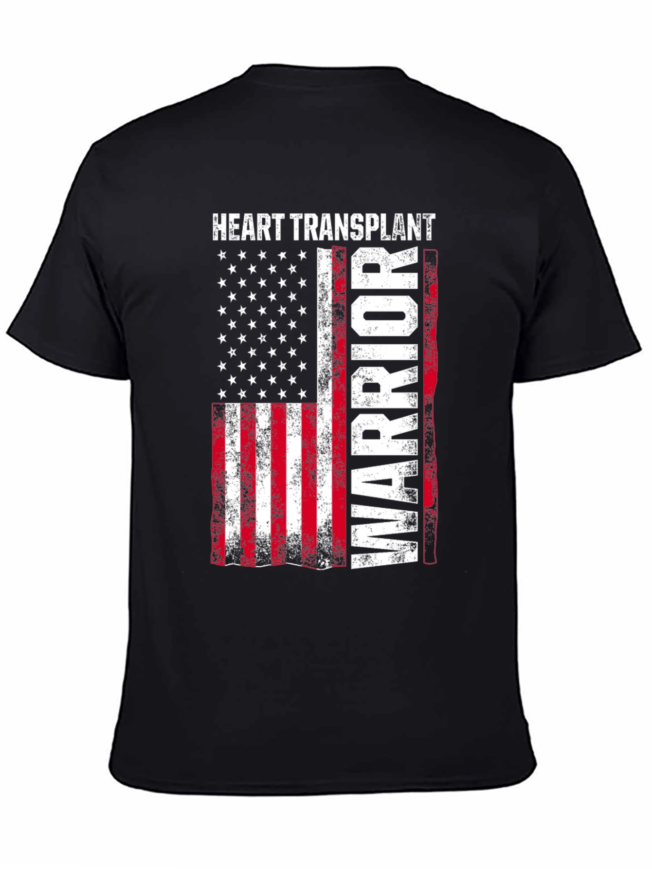 Heart Transplant Warrior Patriotic Graphic Tee