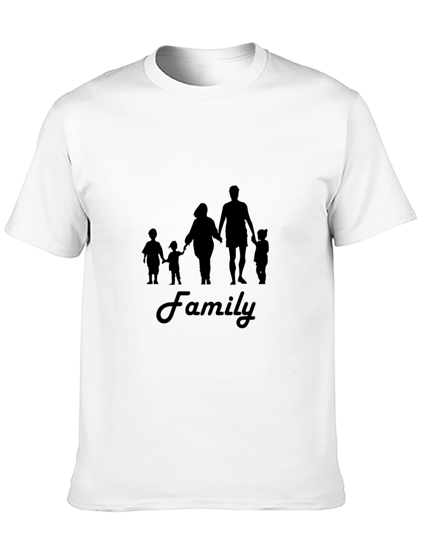 Family Silhouette Graphic T-Shirt - Casual Black Tee