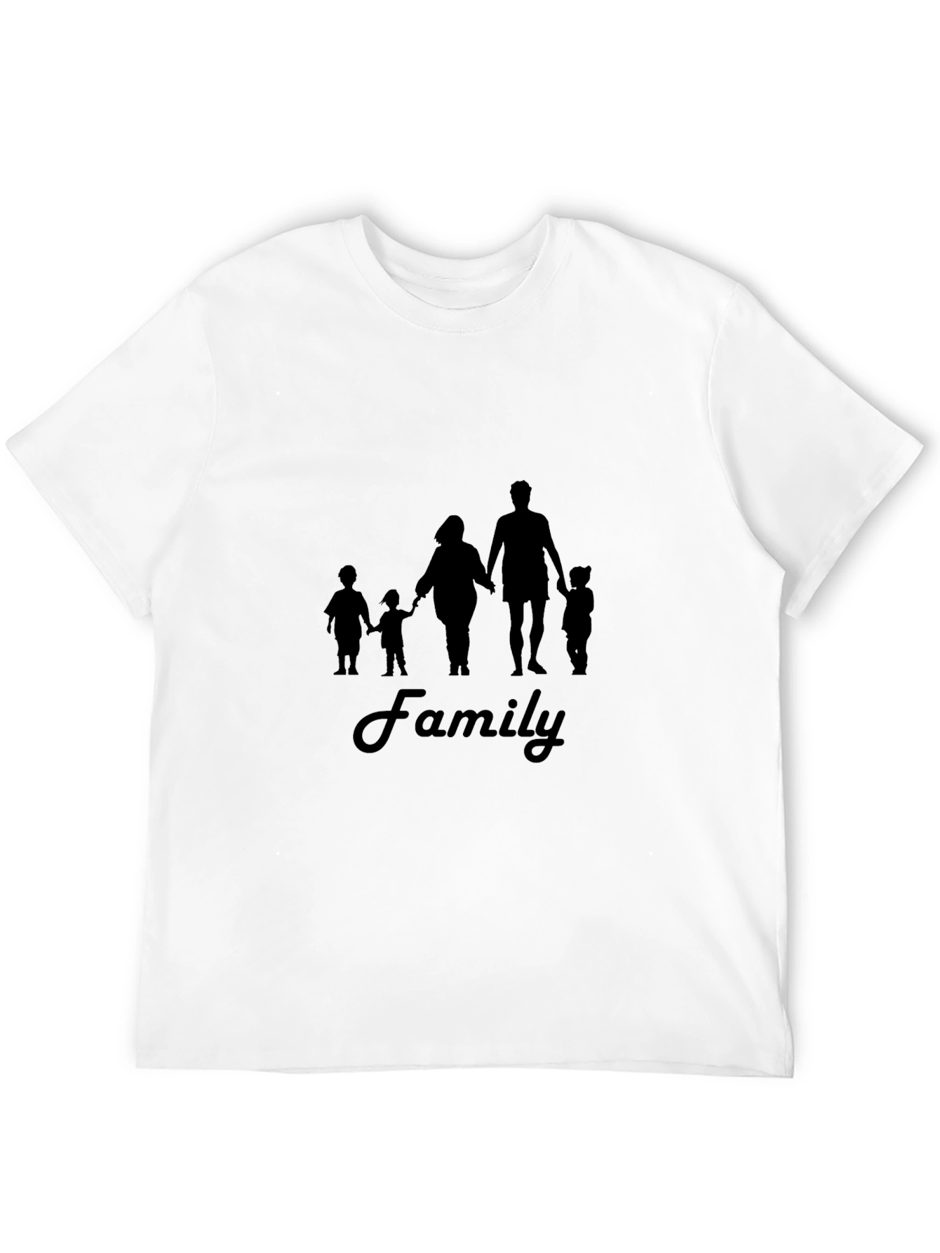 Family Silhouette Graphic T-Shirt - Casual Black Tee