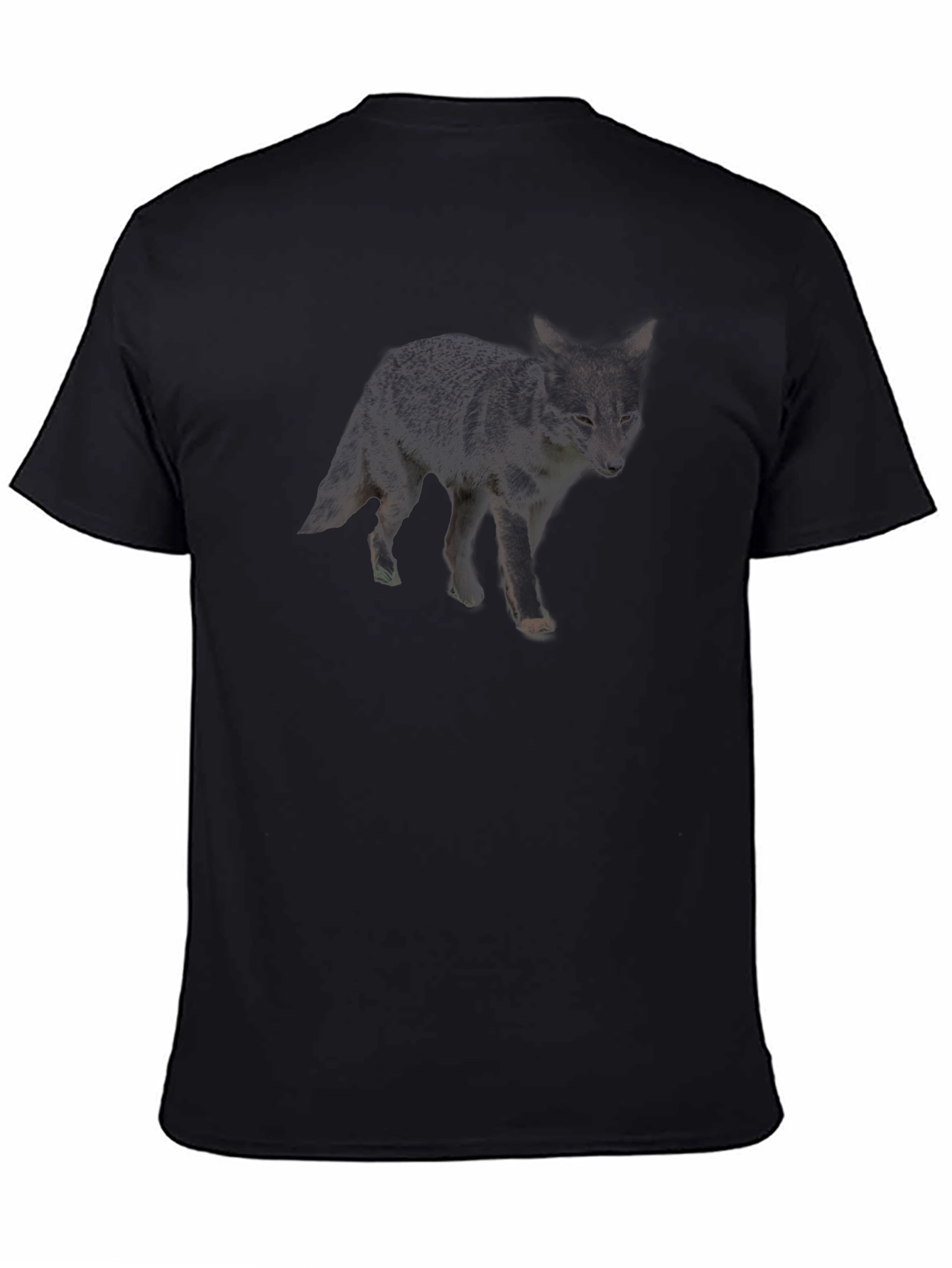 Mens Black Graphic Tee - Coyote Print
