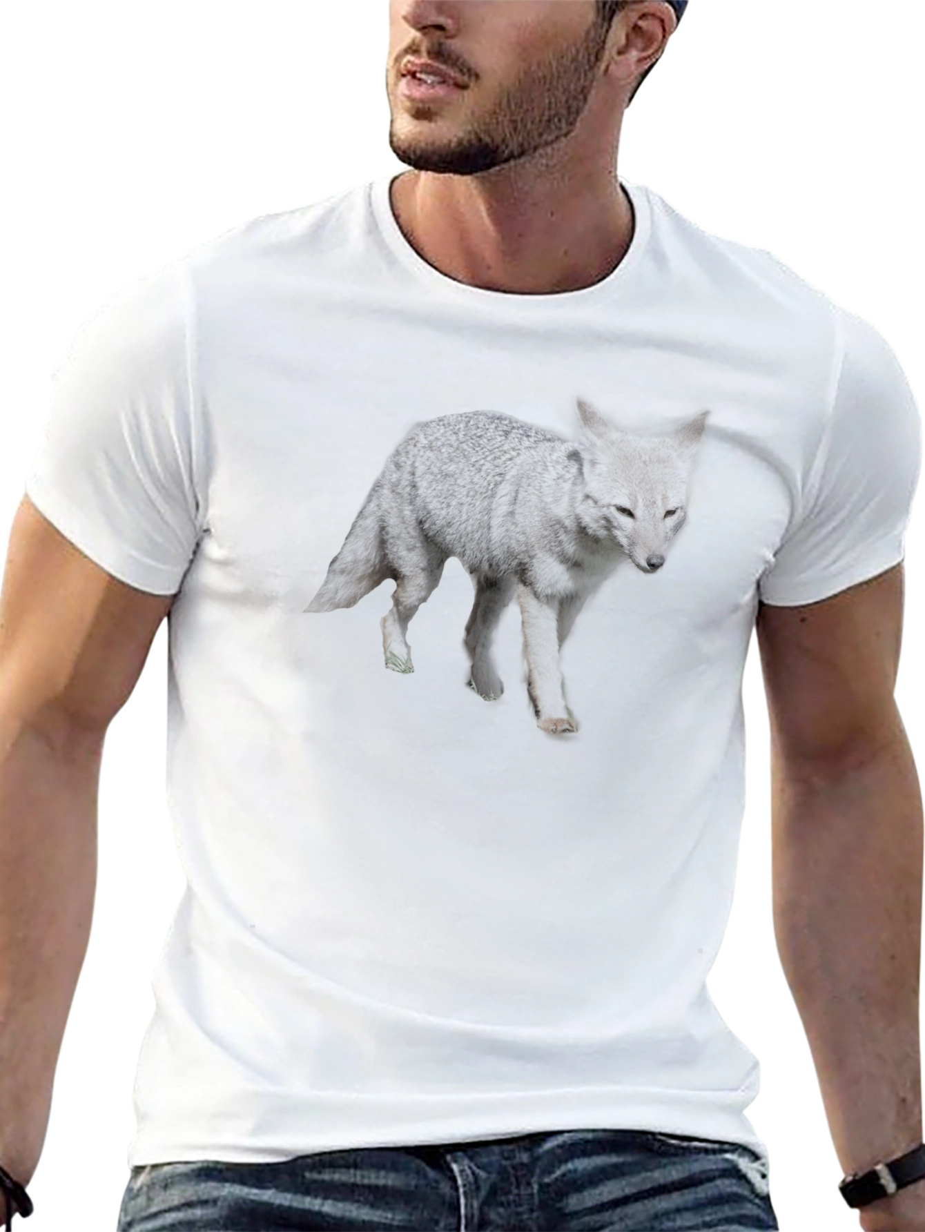 Mens Black Graphic Tee - Coyote Print