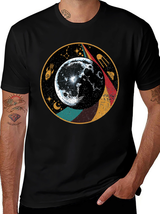 Retro Moon T-Shirt - Space Graphic Tee