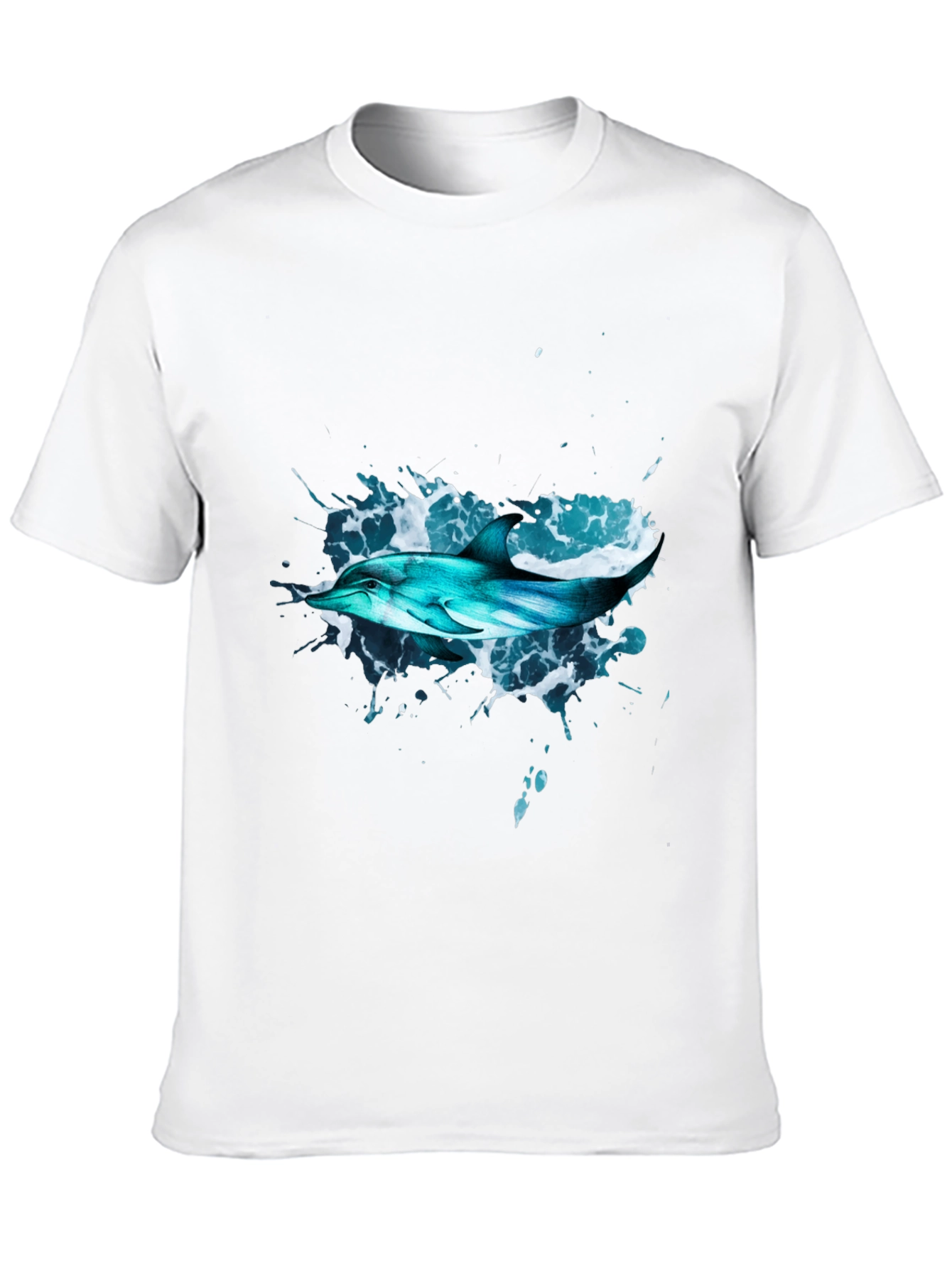 Dolphin Splash Black T-Shirt - Ocean Life Tee