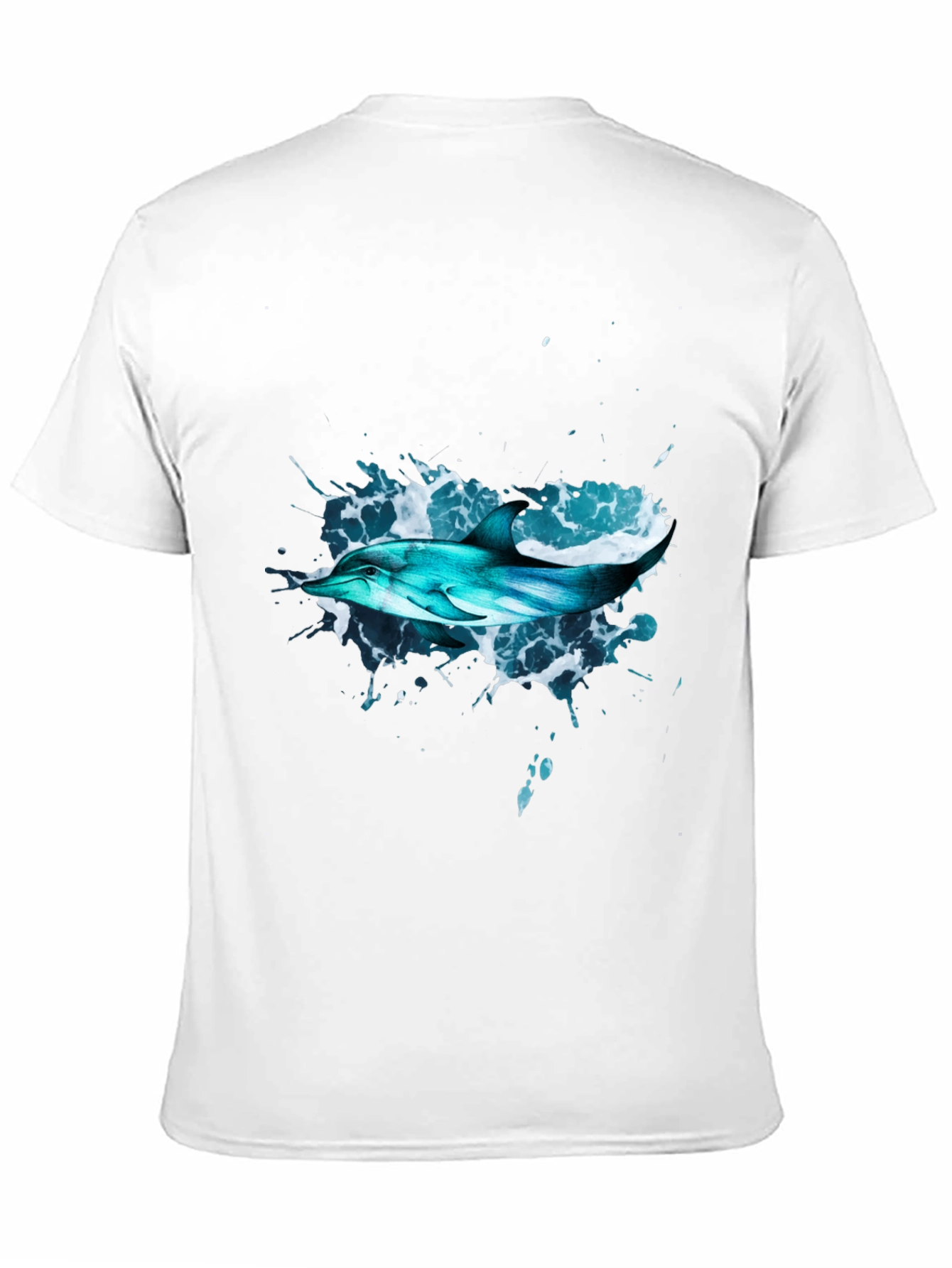 Dolphin Splash Black T-Shirt - Ocean Life Tee