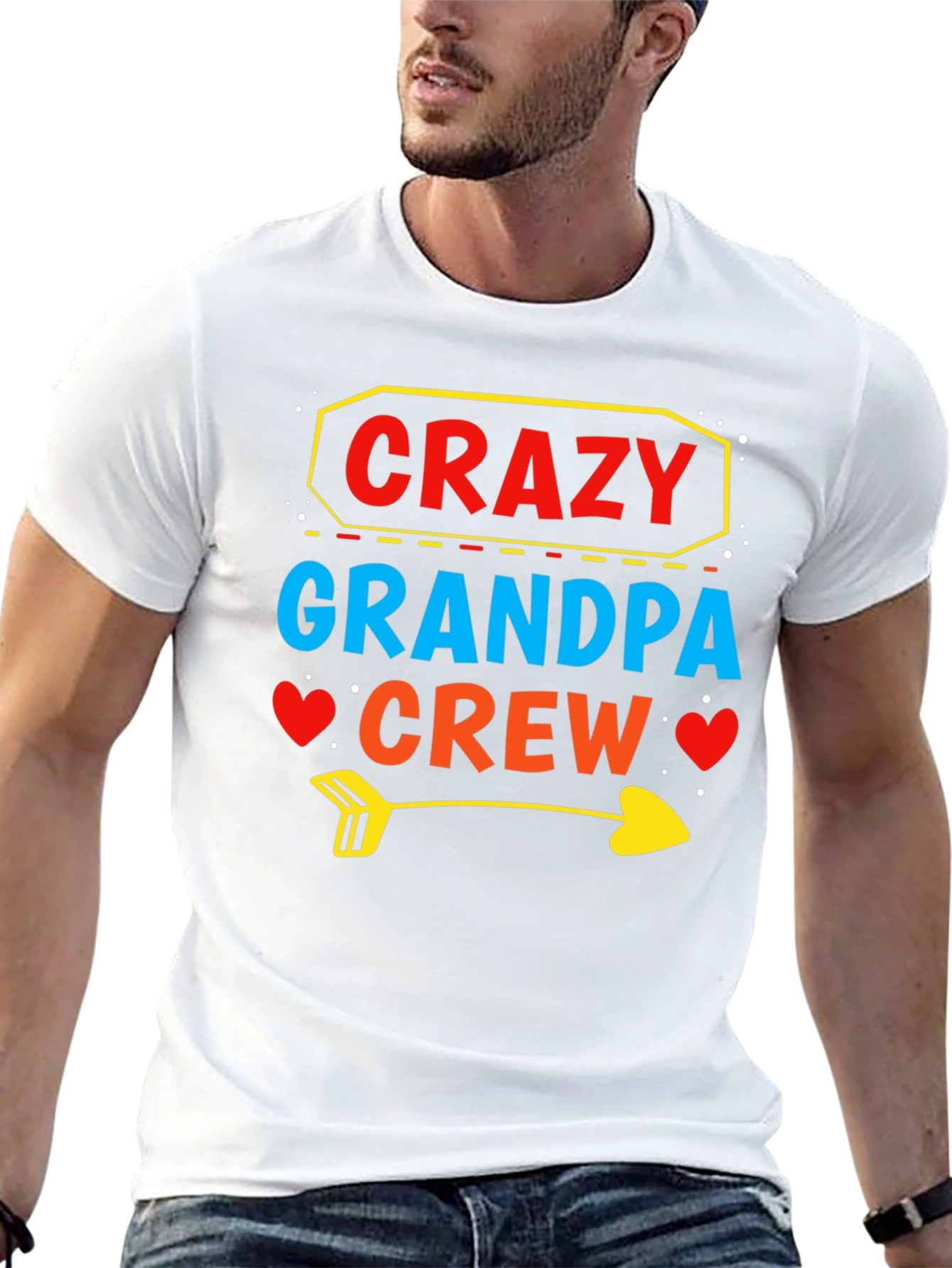Crazy Grandpa Crew T-Shirt Funny Grandpa Tee