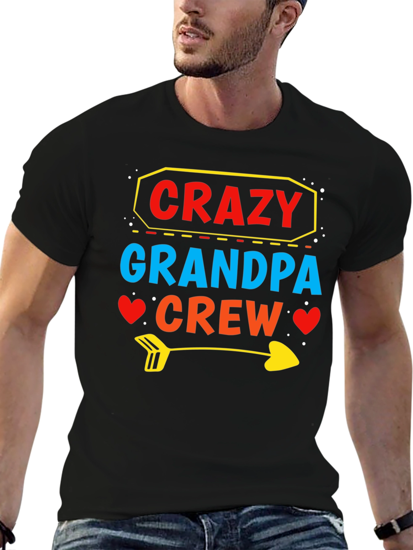 Crazy Grandpa Crew T-Shirt Funny Grandpa Tee