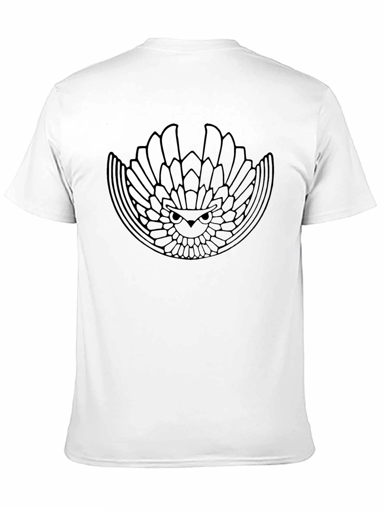 Abstract Owl Graphic Black T-Shirt