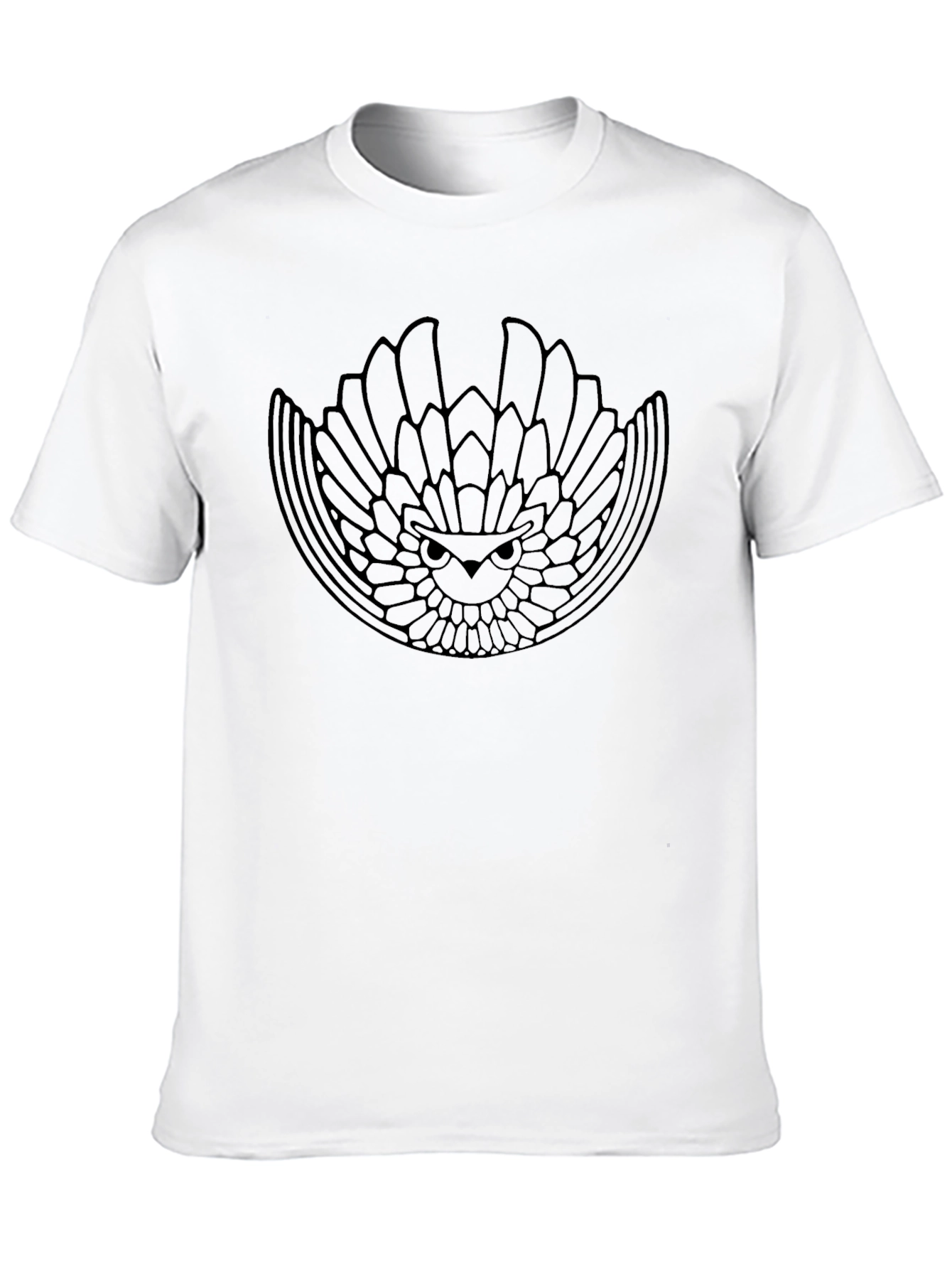 Abstract Owl Graphic Black T-Shirt