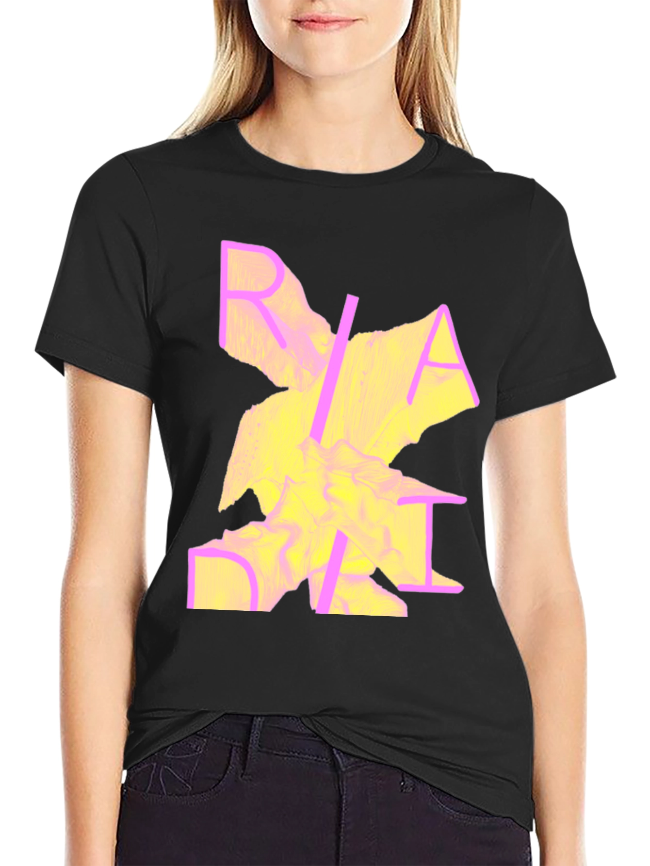 Abstract Graphic Print Crew Neck Tee