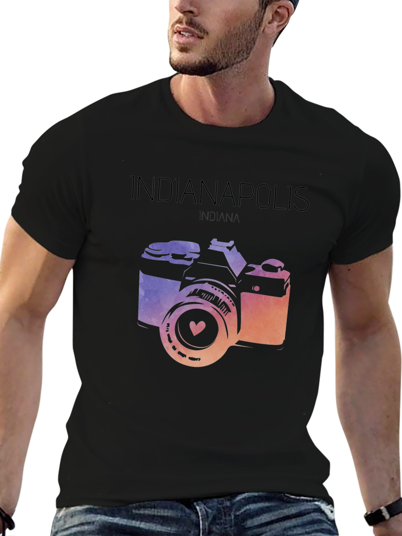 Indianapolis Indiana Camera Graphic T-Shirt
