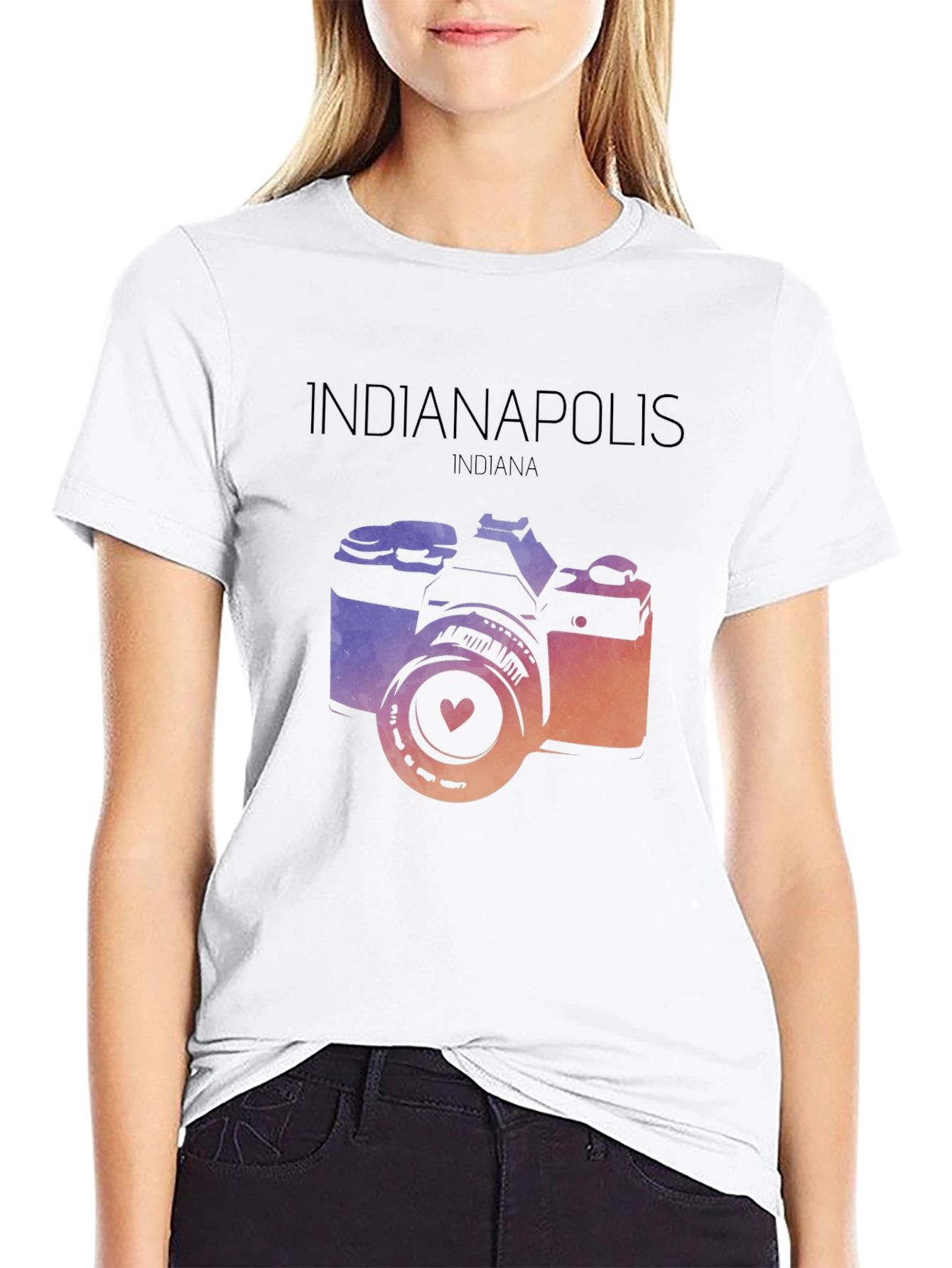Indianapolis Indiana Camera Graphic T-Shirt
