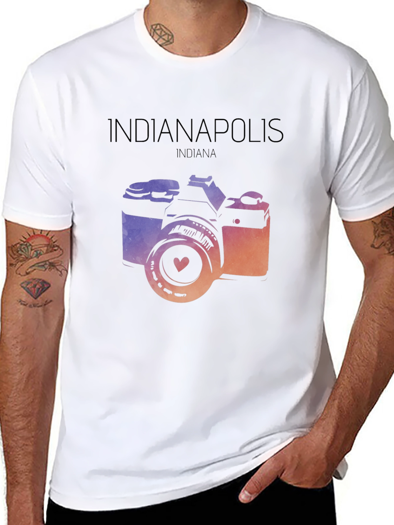 Indianapolis Indiana Camera Graphic T-Shirt