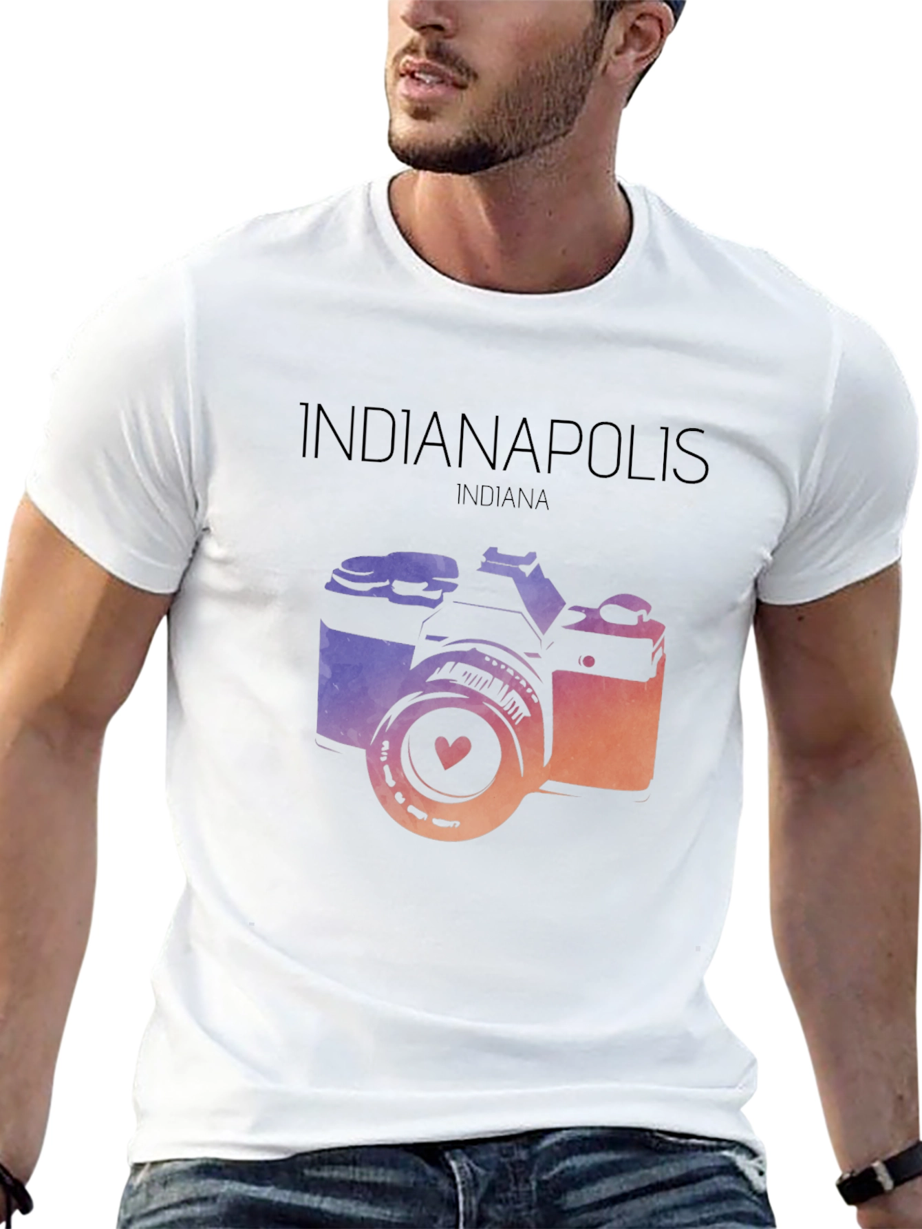 Indianapolis Indiana Camera Graphic T-Shirt