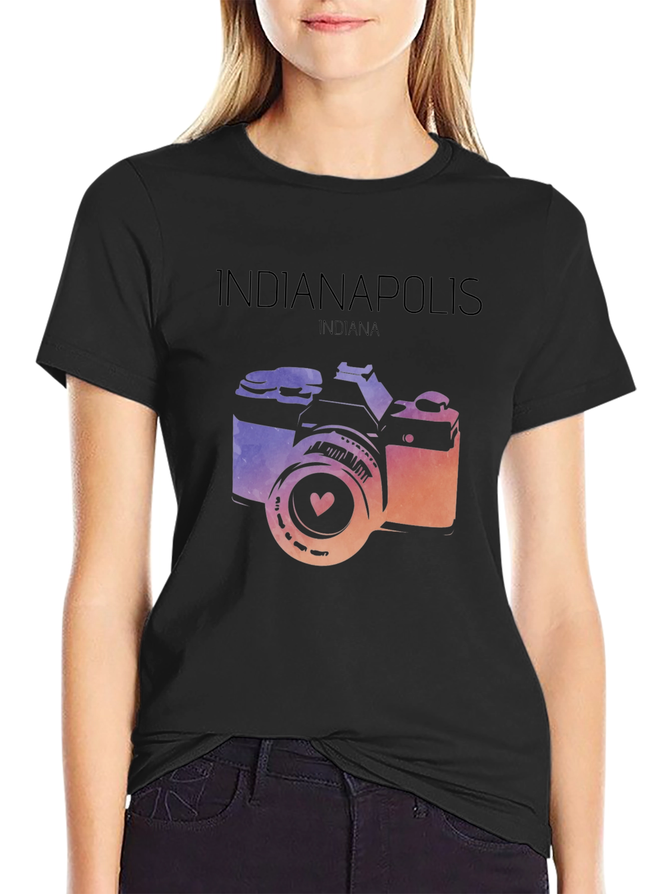 Indianapolis Indiana Camera Graphic T-Shirt
