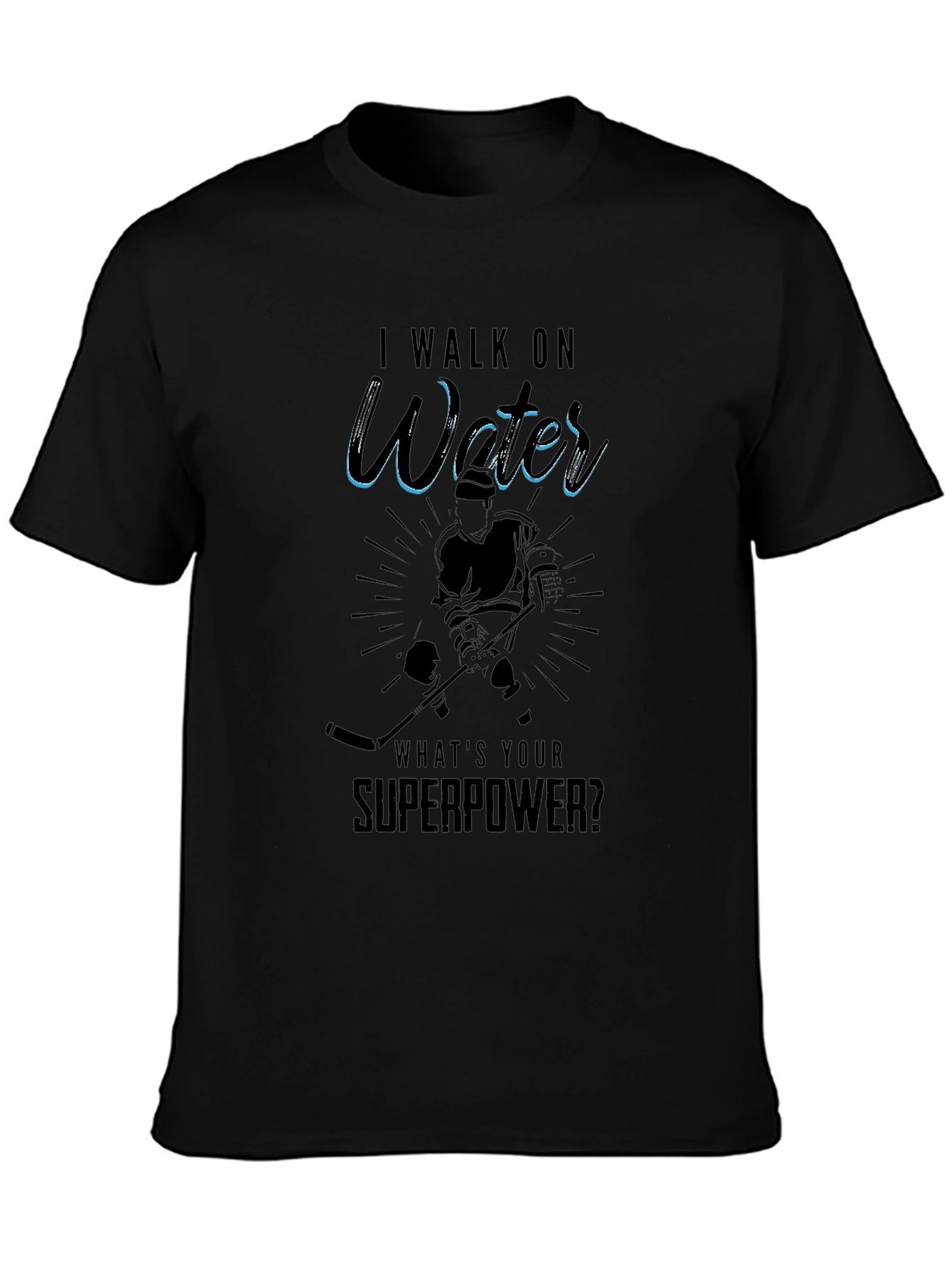I Walk On Water Hockey Graphic T-Shirt