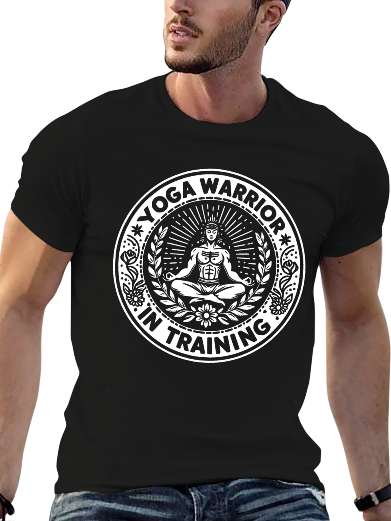 Yoga Warrior in Training Black T-Shirt