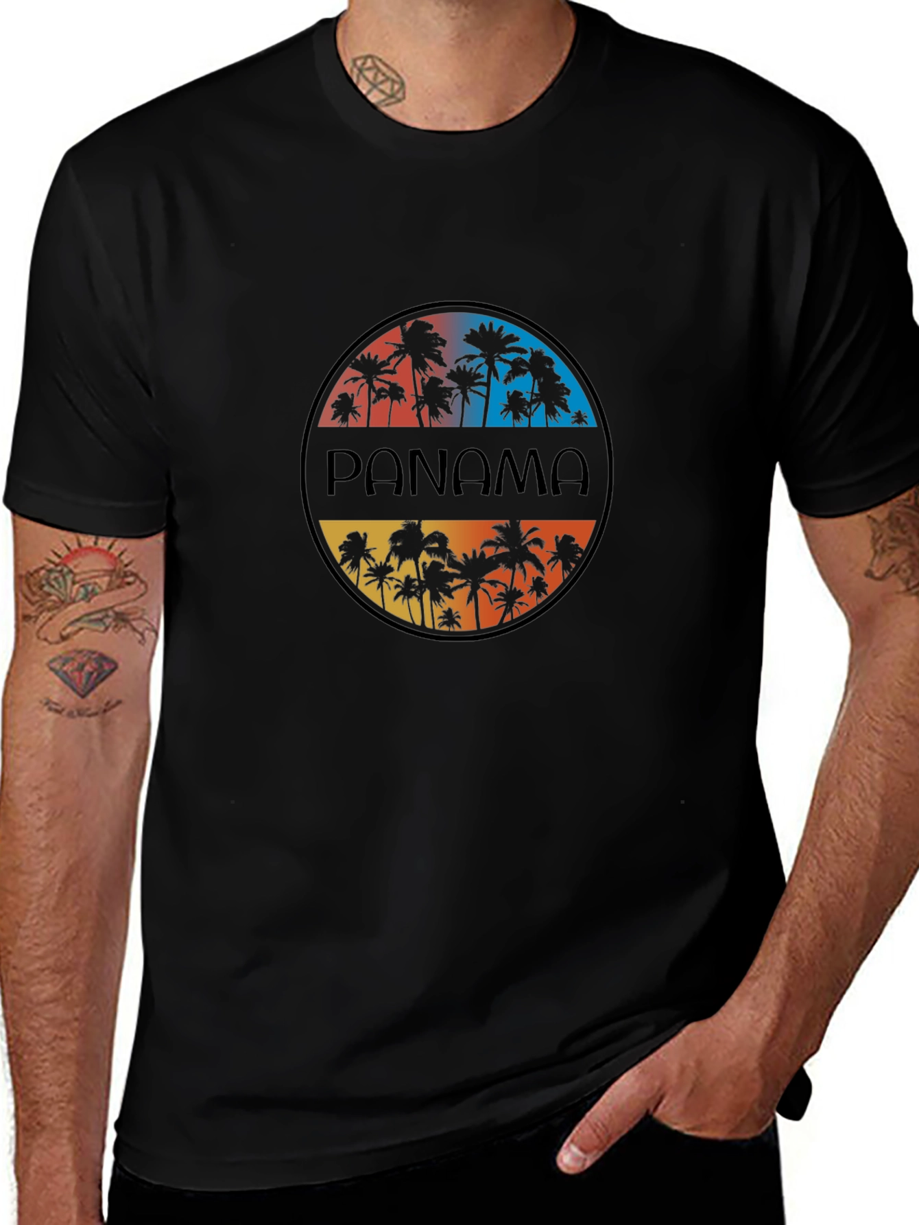 Panama Palm Tree Graphic T-Shirt