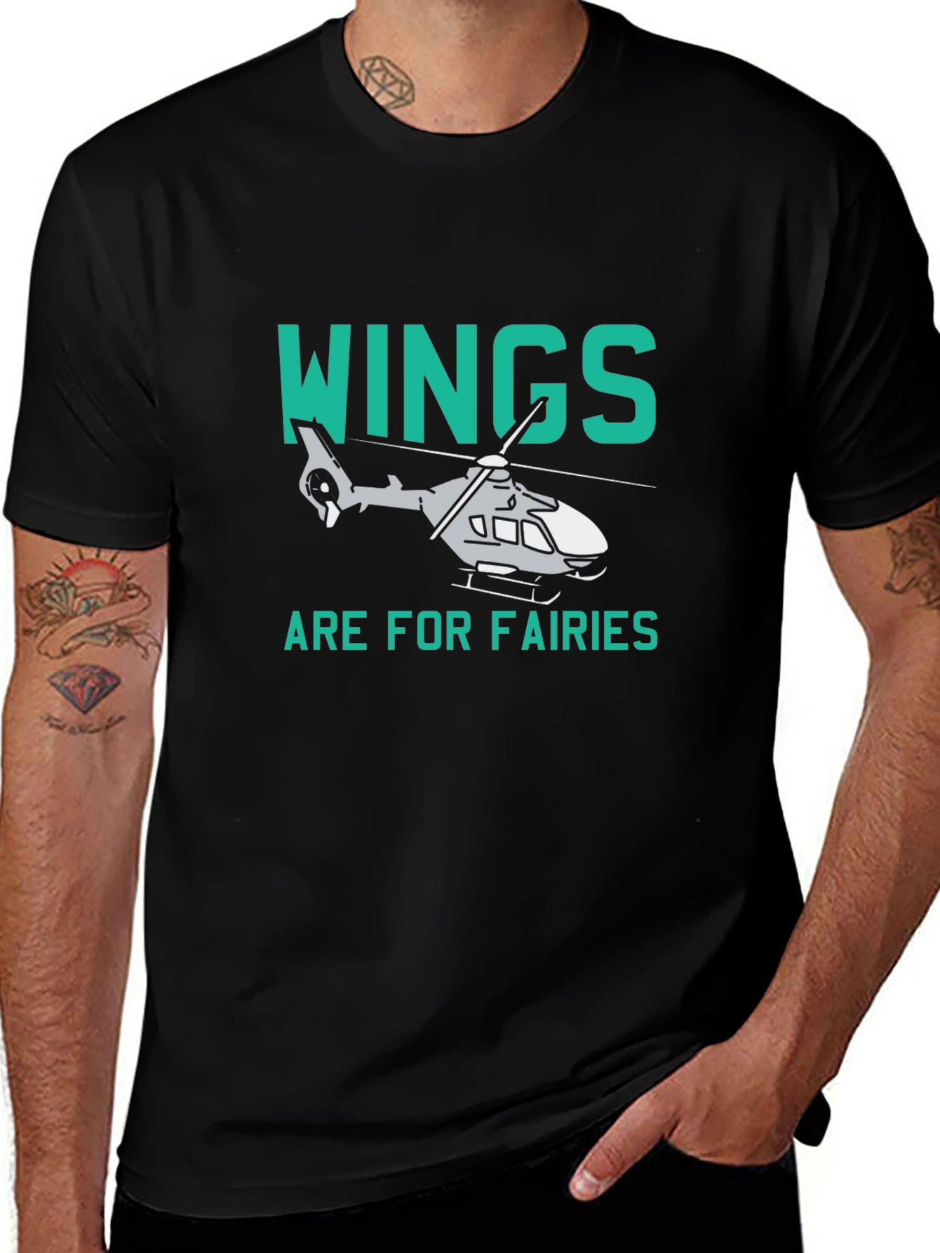 Wings are for Fairies Helicopter T-Shirt