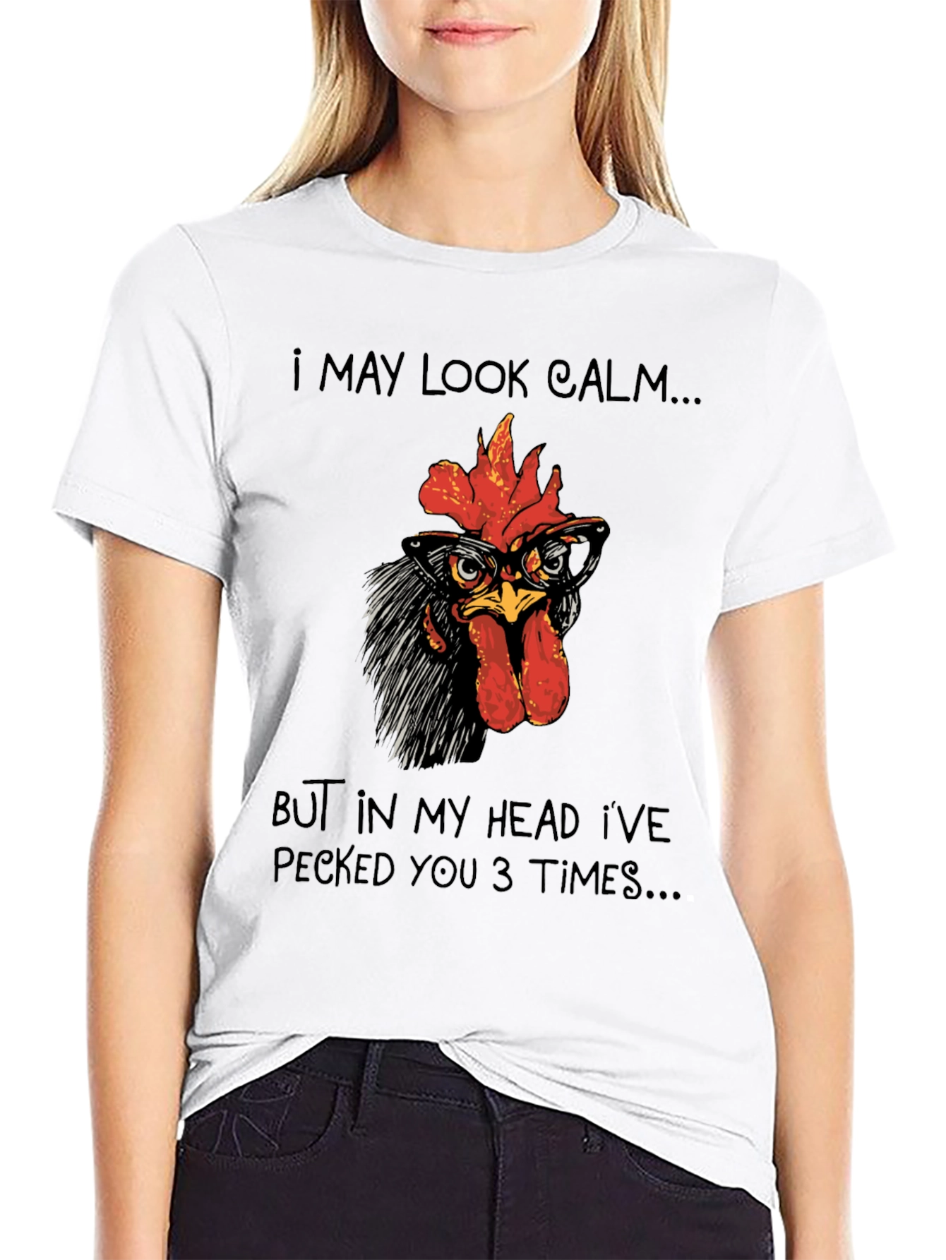Calm Chicken T-Shirt - Funny Rooster Tee