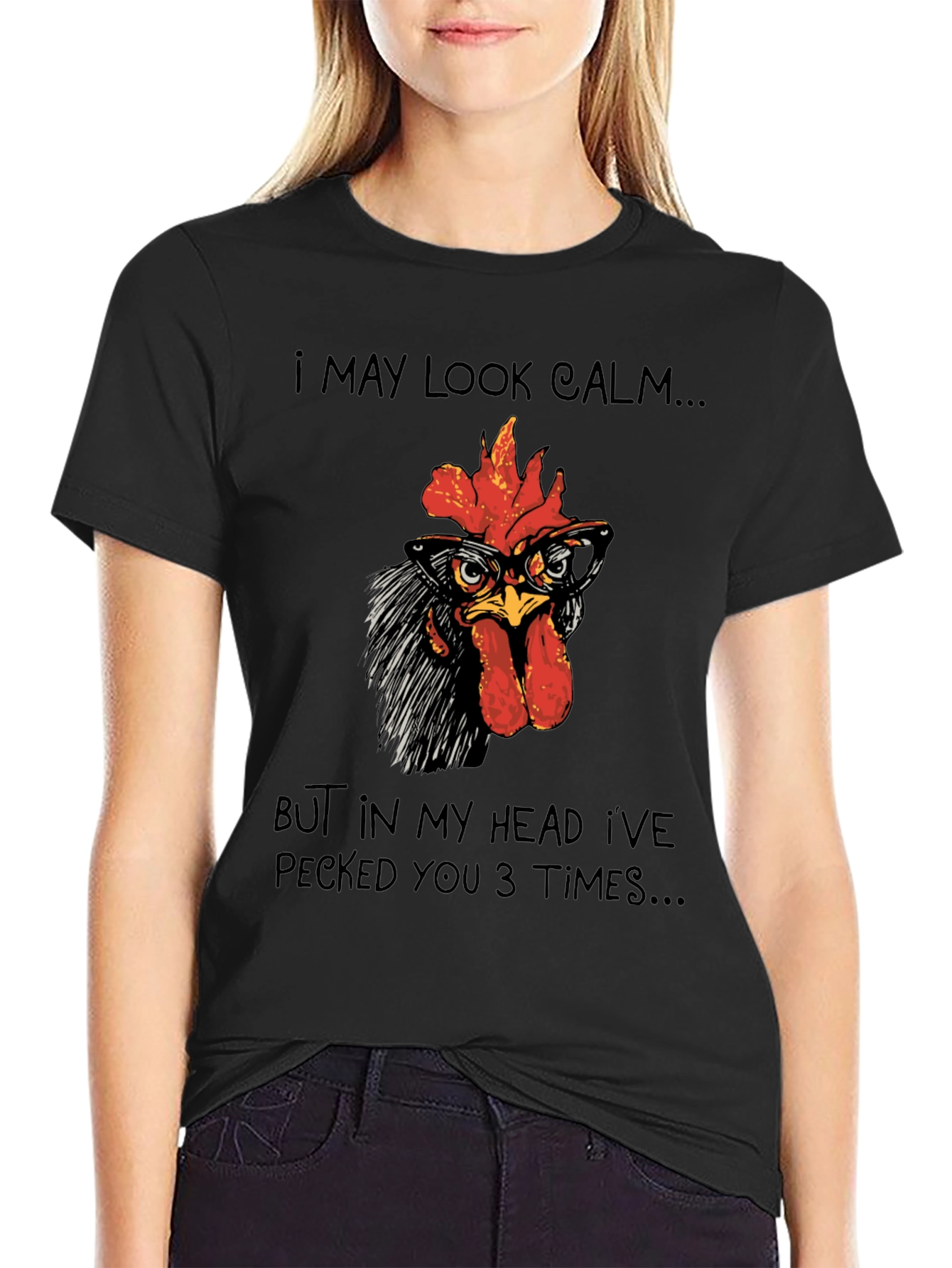 Calm Chicken T-Shirt - Funny Rooster Tee