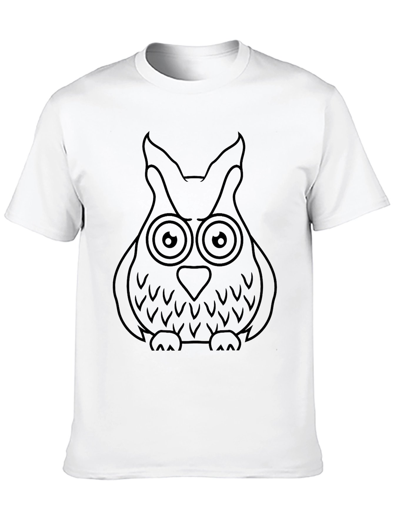 Mens Black Owl Graphic T-Shirt