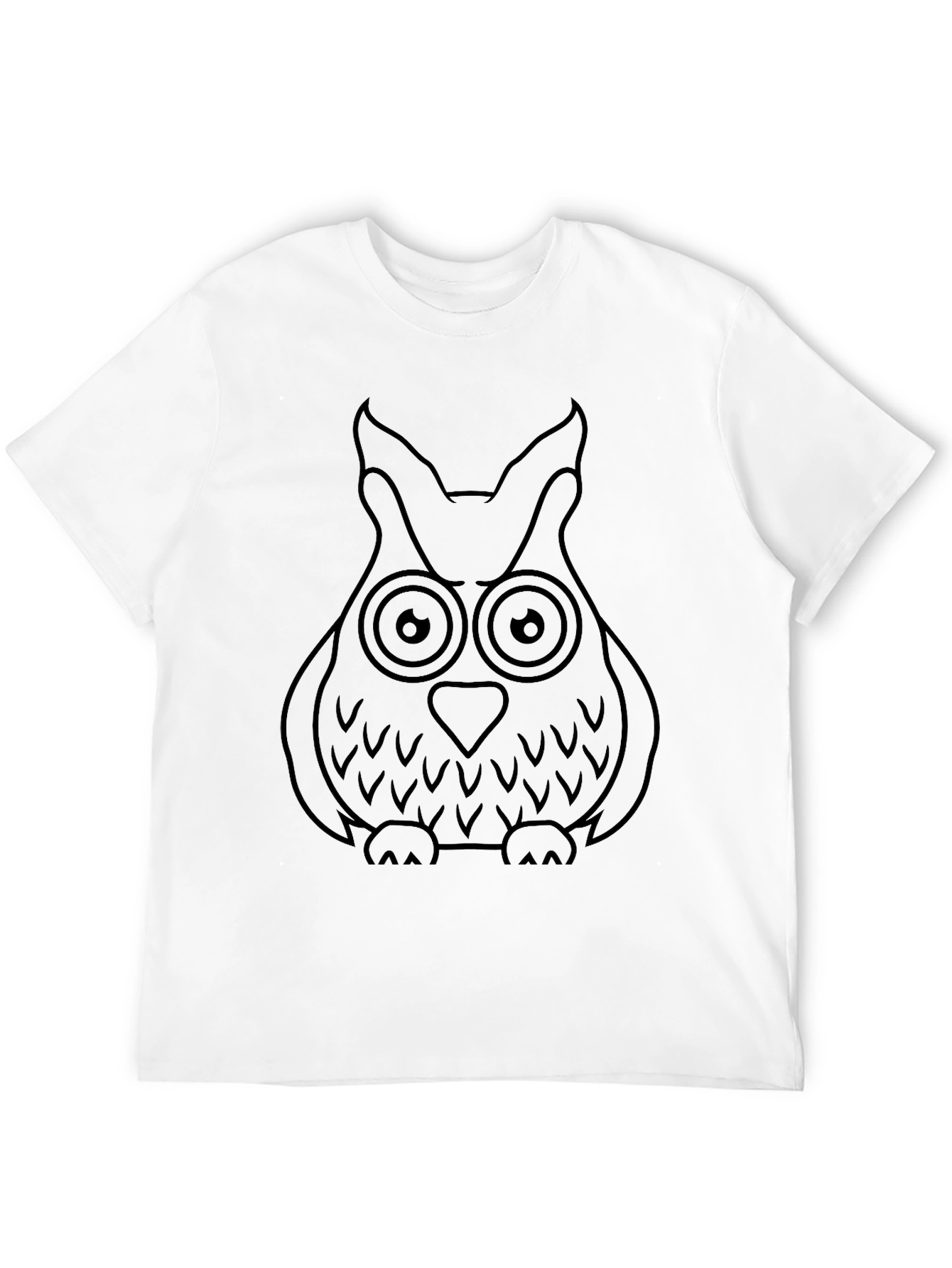 Mens Black Owl Graphic T-Shirt