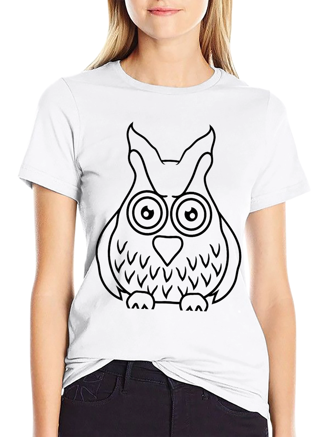 Mens Black Owl Graphic T-Shirt