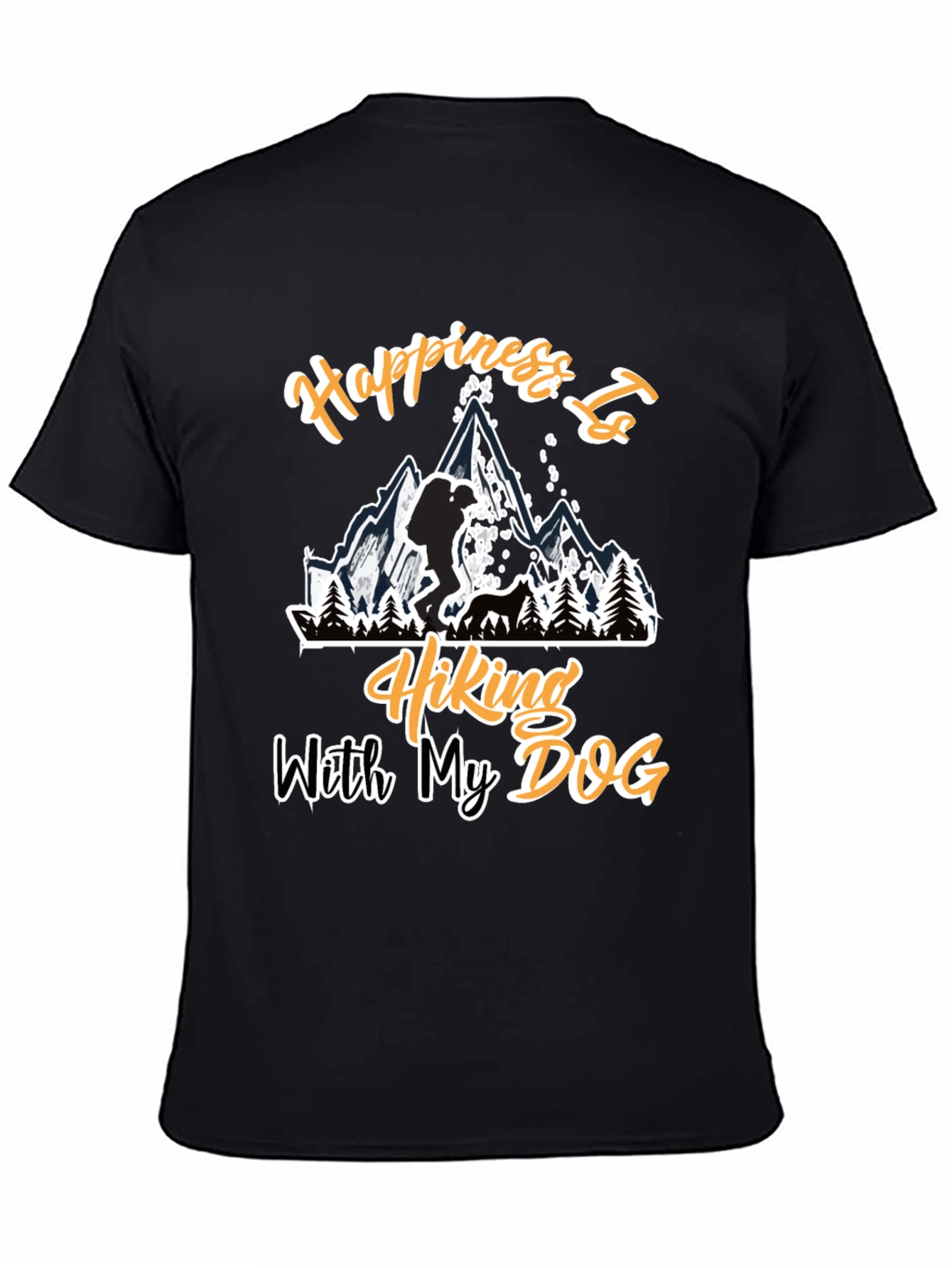 Hiking with My Dog Black T-Shirt