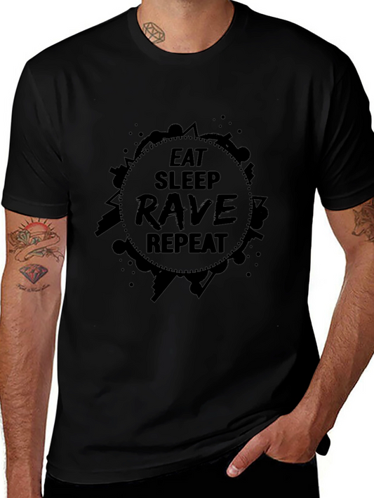 Eat Sleep Rave Repeat Black T-Shirt