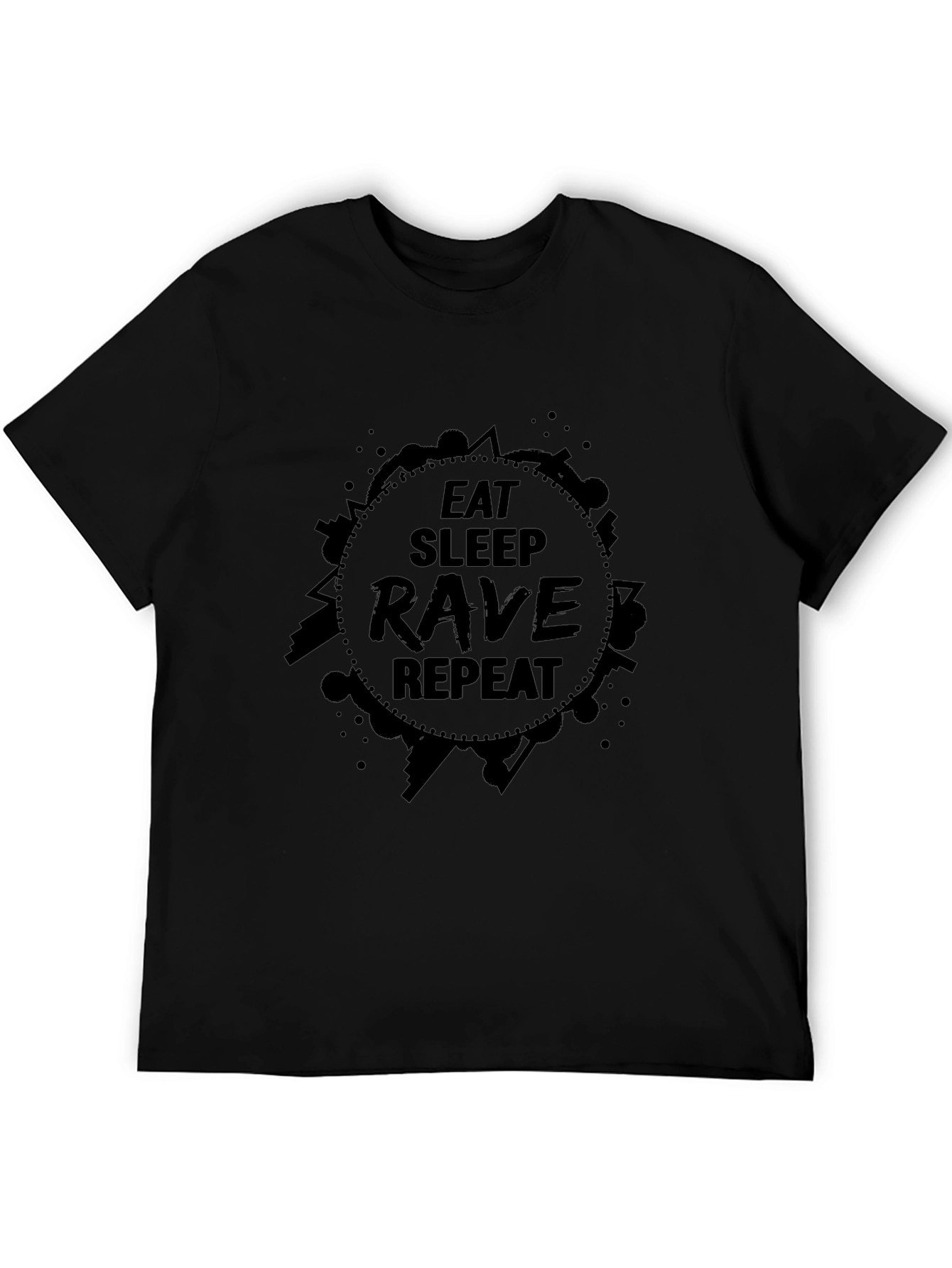 Eat Sleep Rave Repeat Black T-Shirt