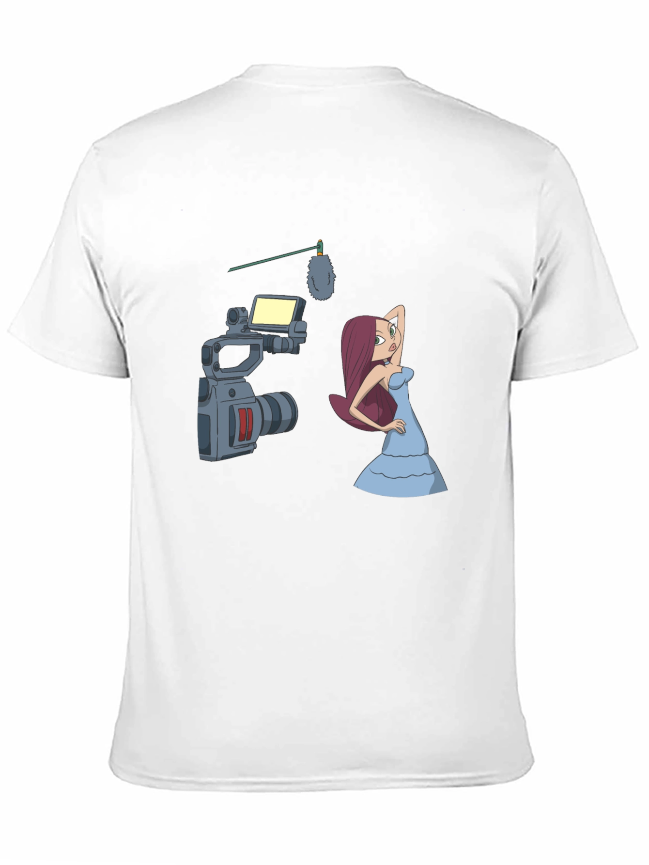 Cartoon Film Shoot T-Shirt - Black Cotton Blend