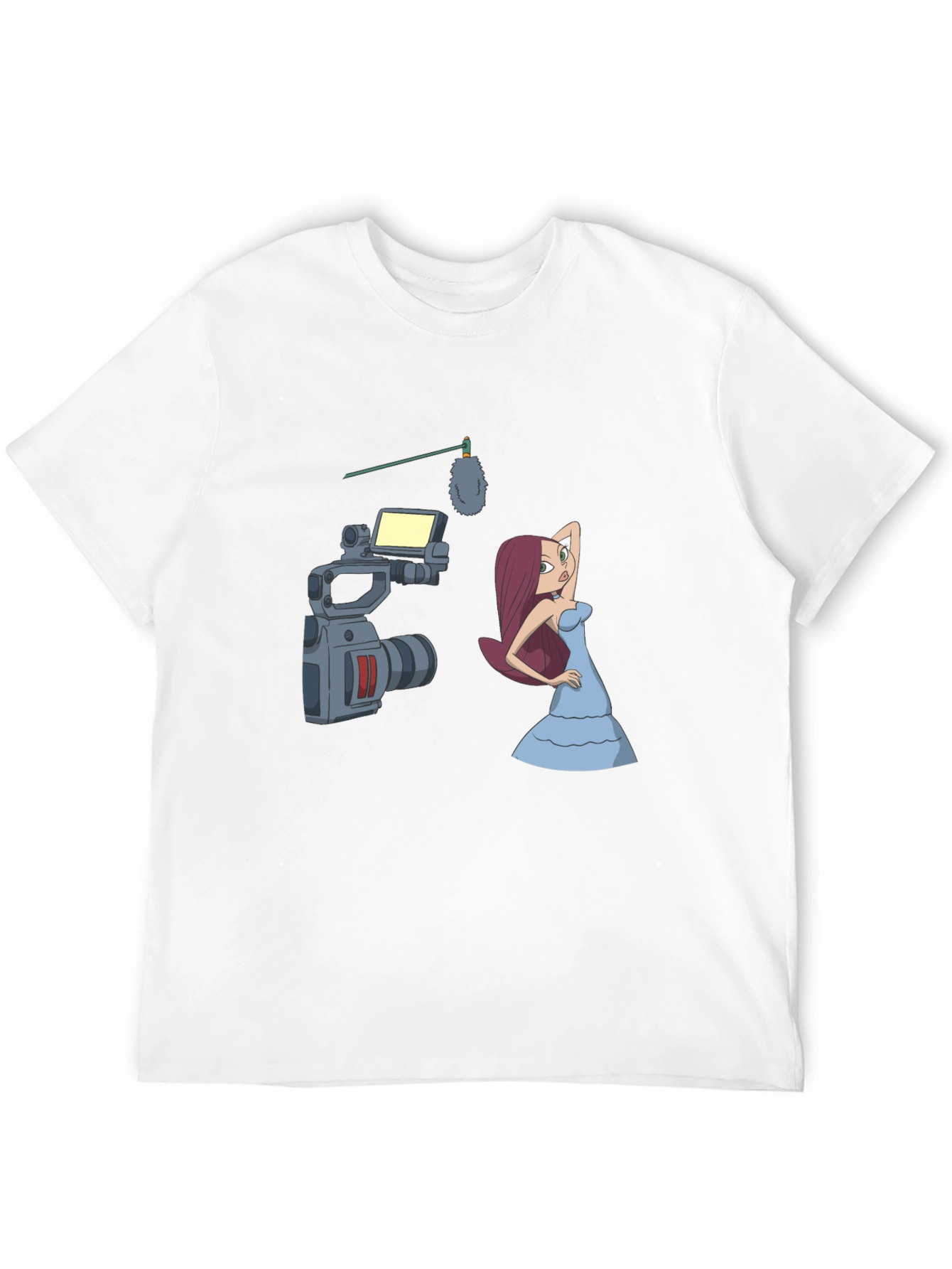 Cartoon Film Shoot T-Shirt - Black Cotton Blend