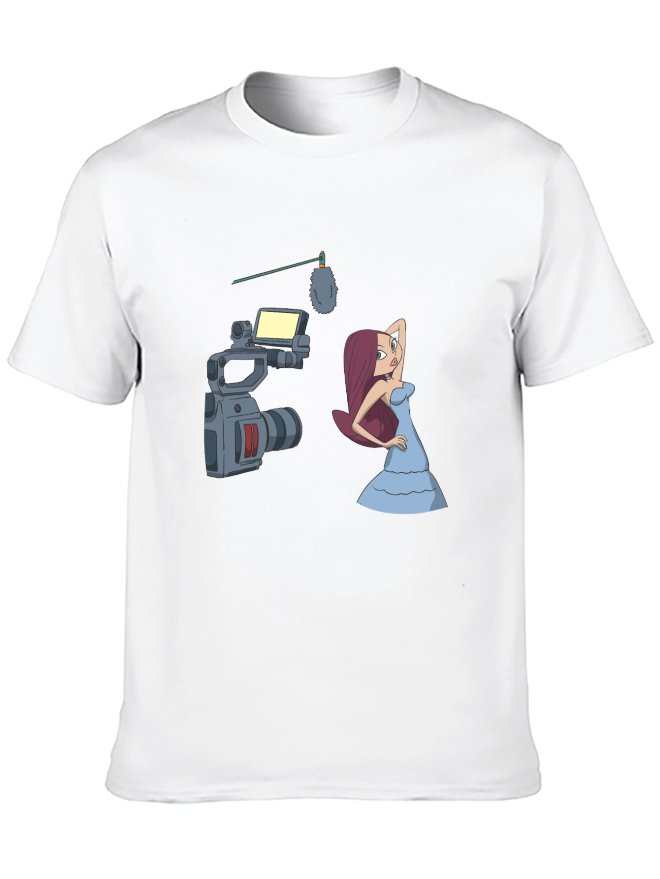 Cartoon Film Shoot T-Shirt - Black Cotton Blend