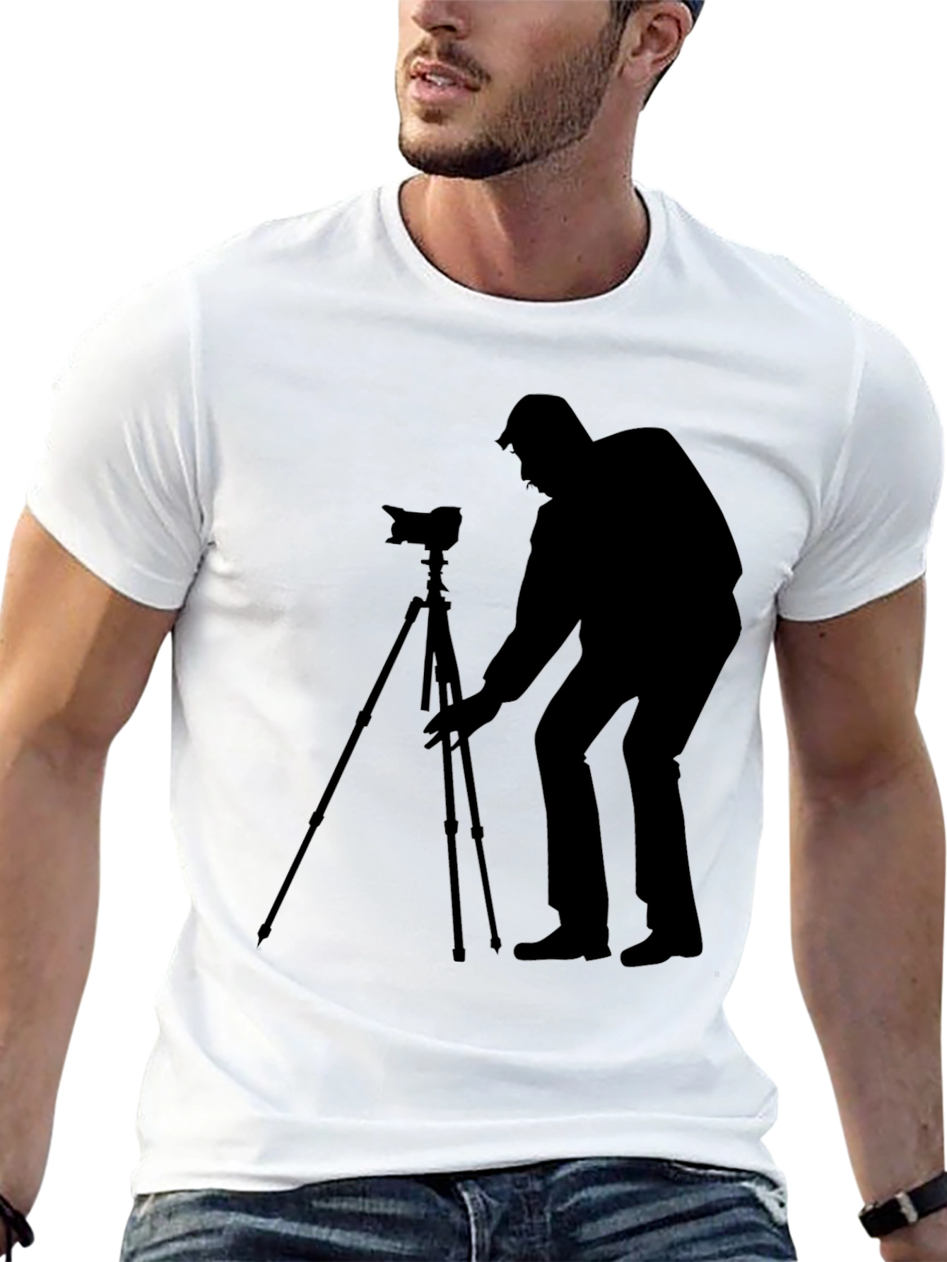 Photographer Silhouette Black T-Shirt