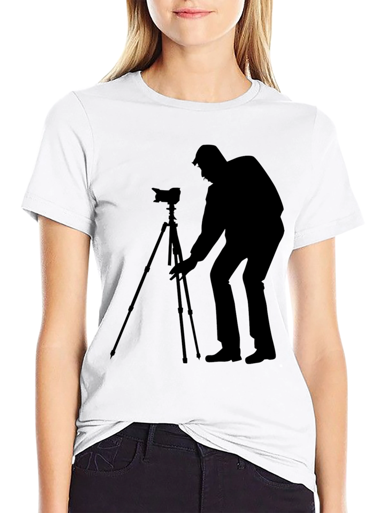 Photographer Silhouette Black T-Shirt