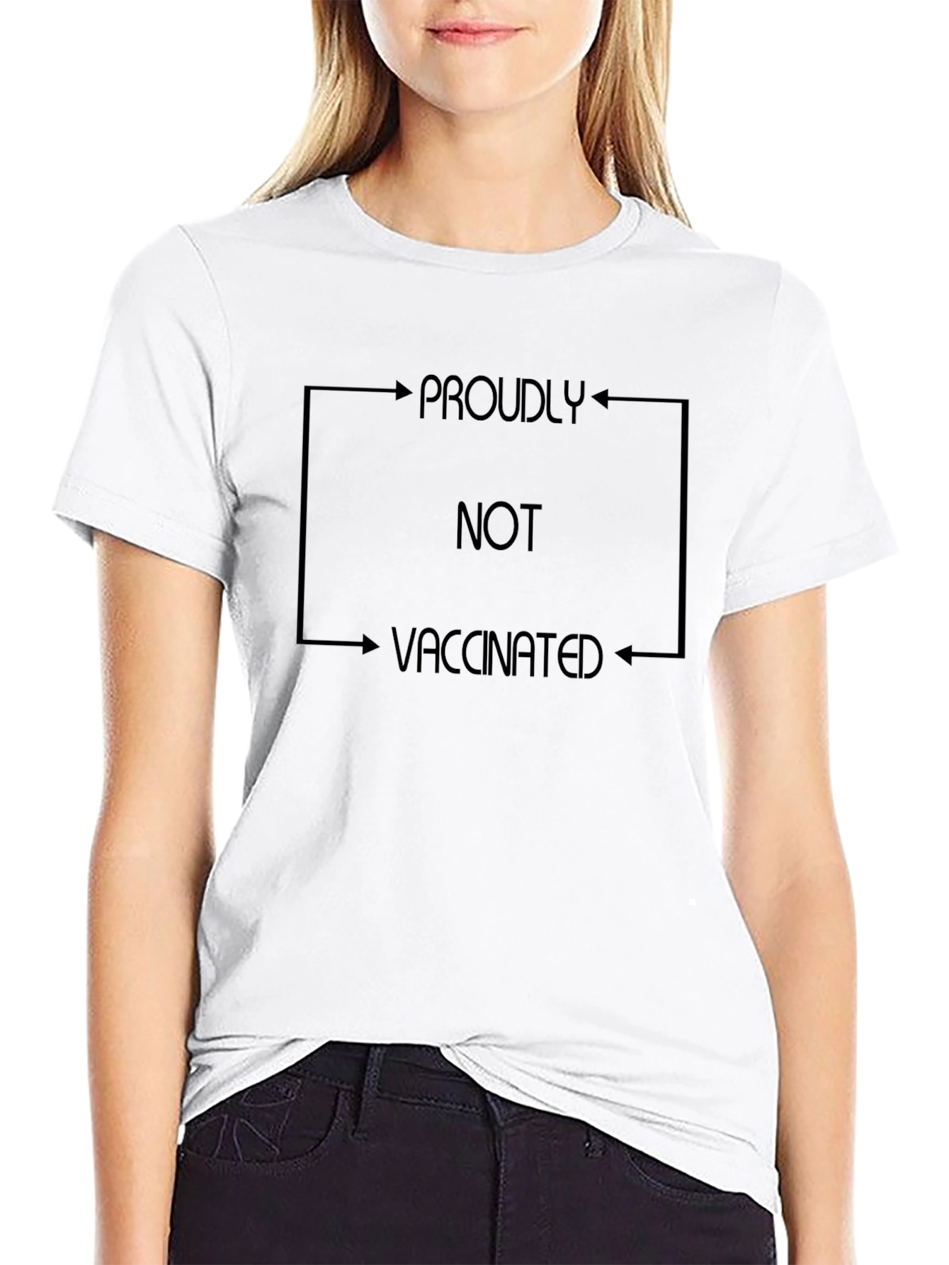 Proudly Not Vaccinated Black T-Shirt