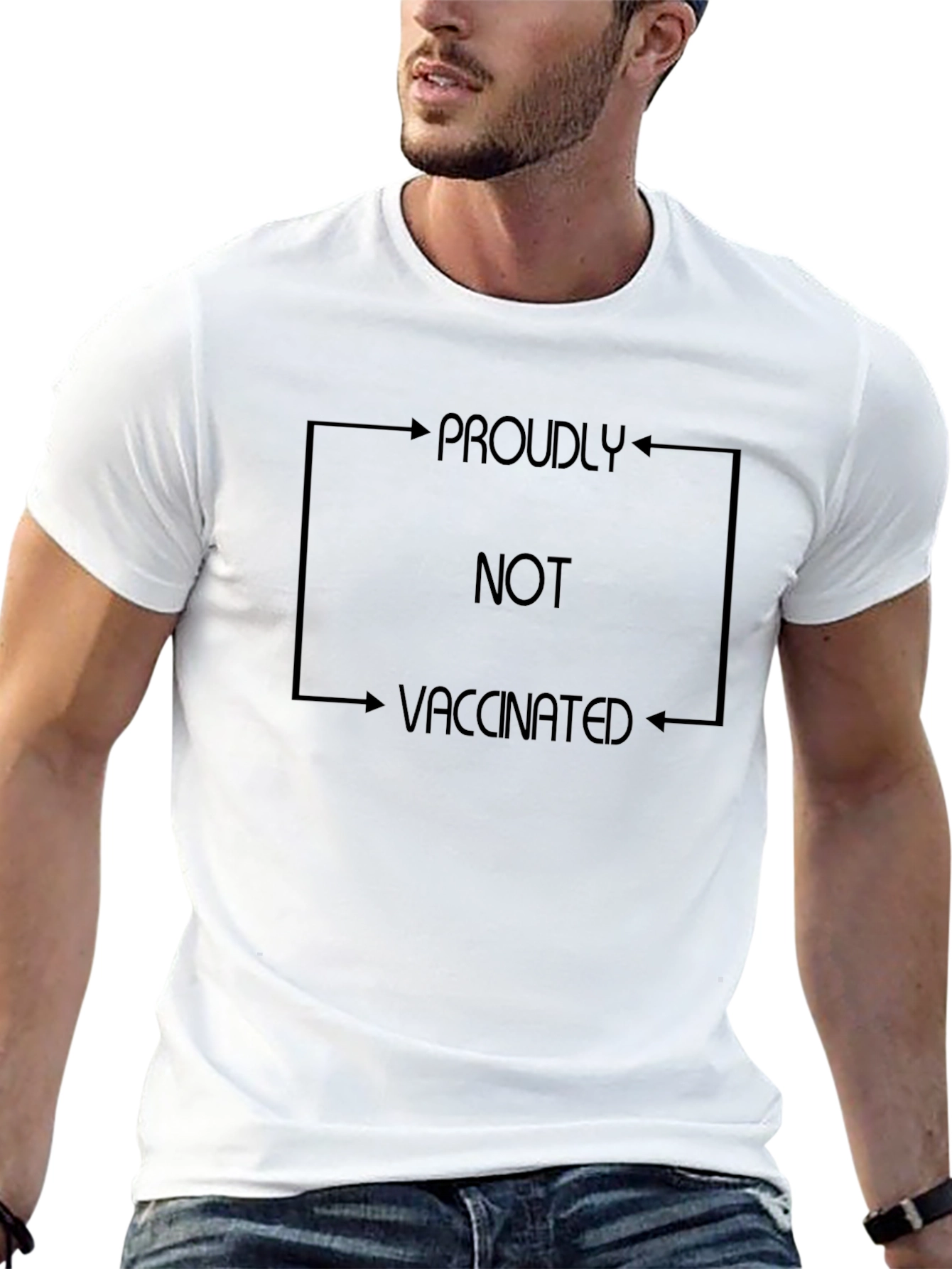 Proudly Not Vaccinated Black T-Shirt