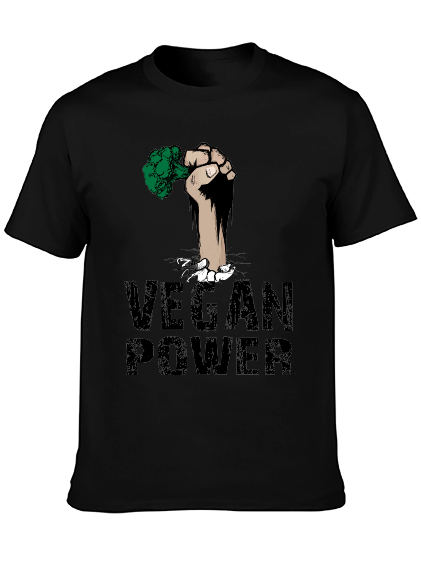 Vegan Power Fist T-Shirt - Broccoli Strength