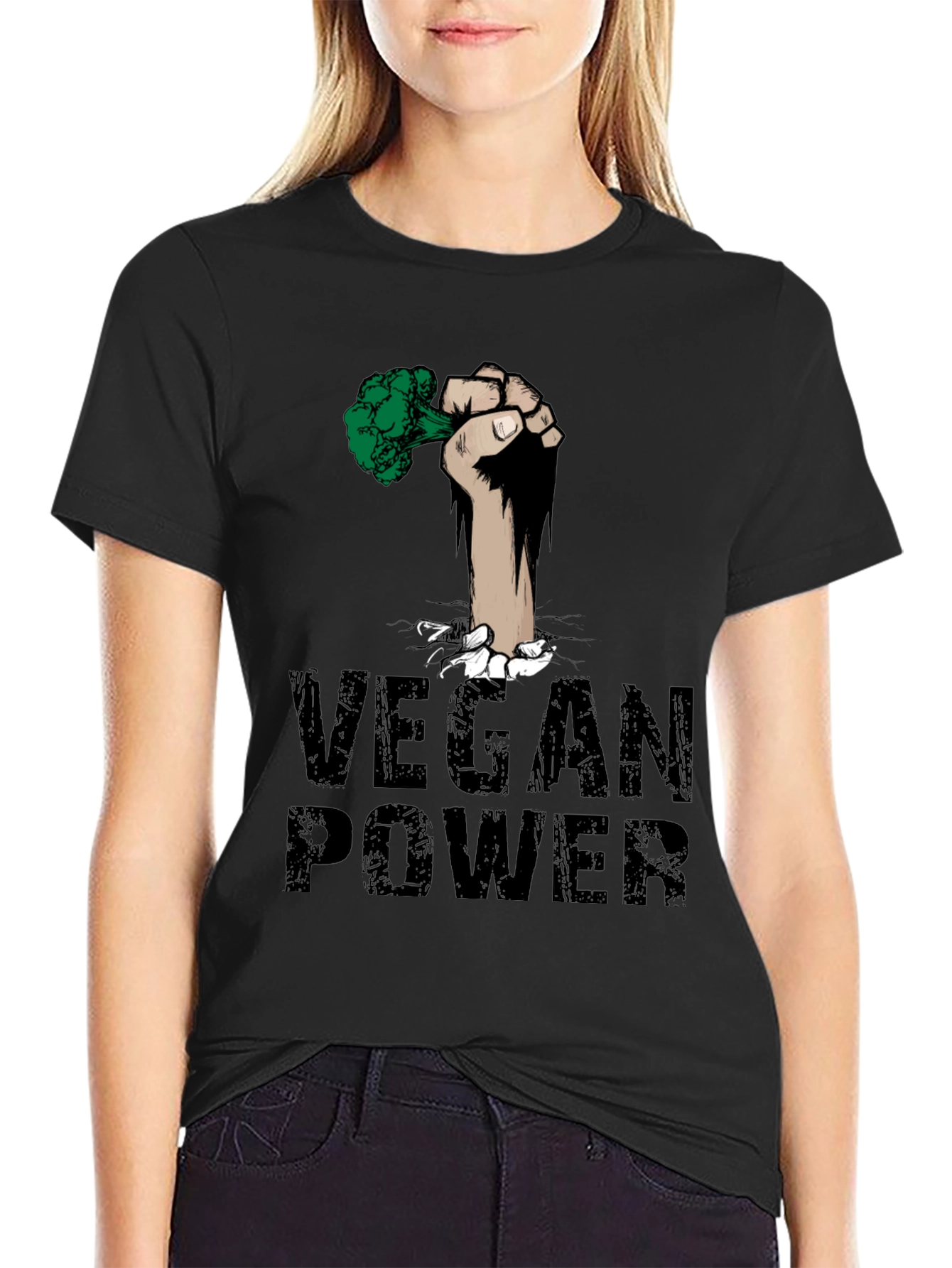 Vegan Power Fist T-Shirt - Broccoli Strength
