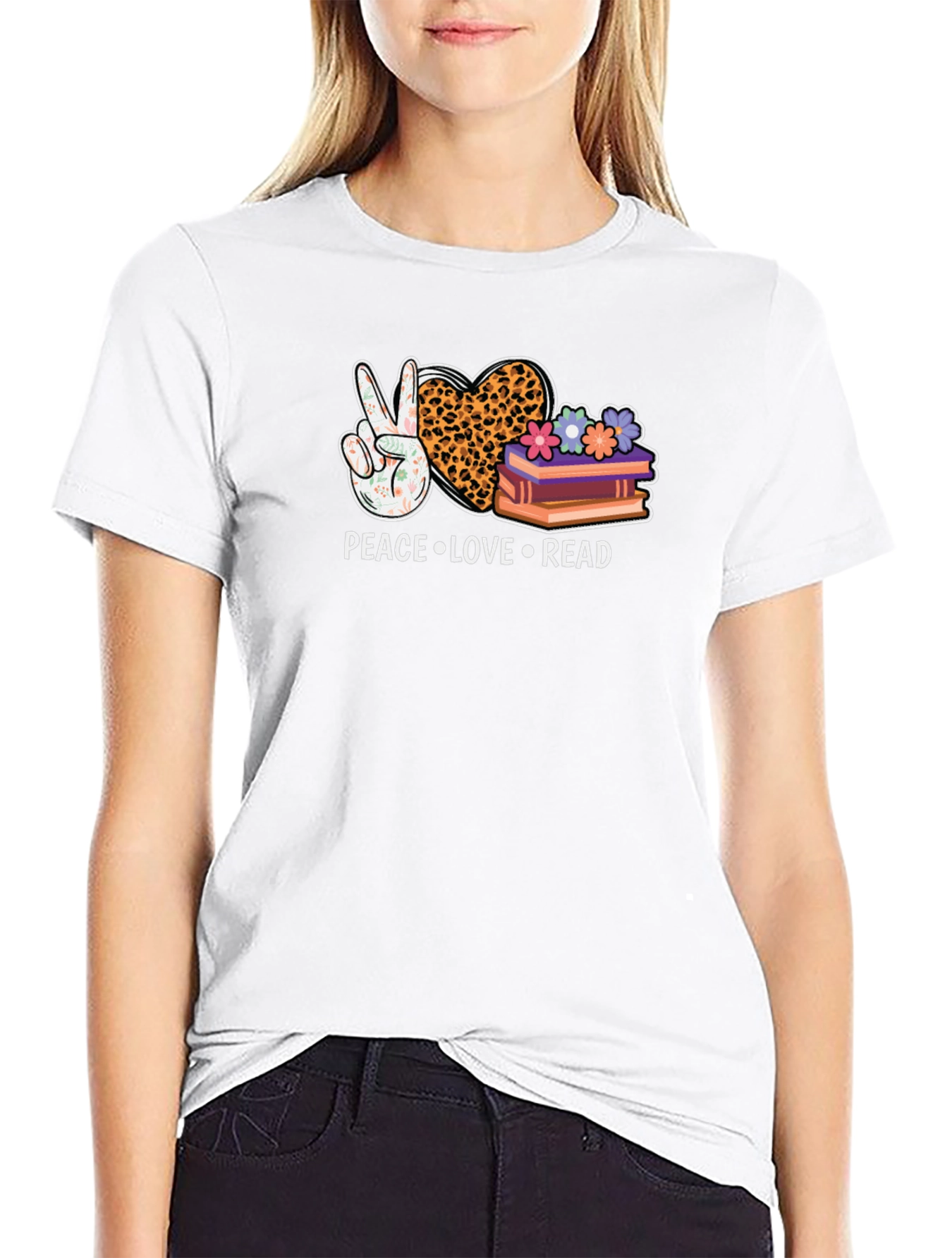 Peace Love Read Graphic Tee