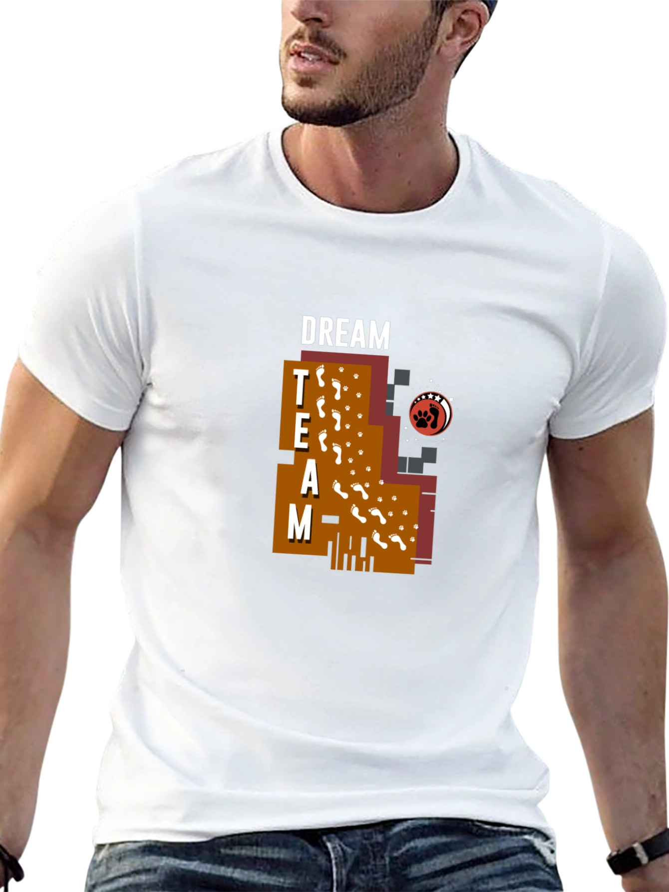 Dream Team Graphic Print Black T-Shirt