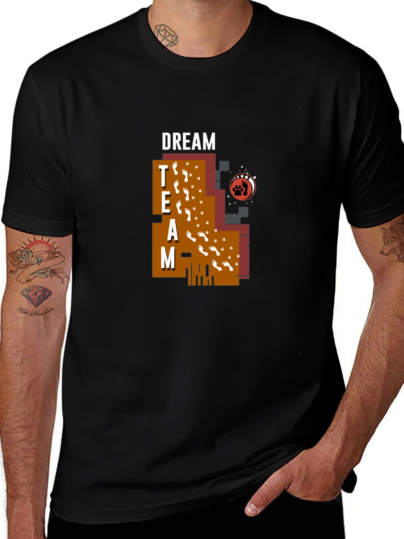 Dream Team Graphic Print Black T-Shirt