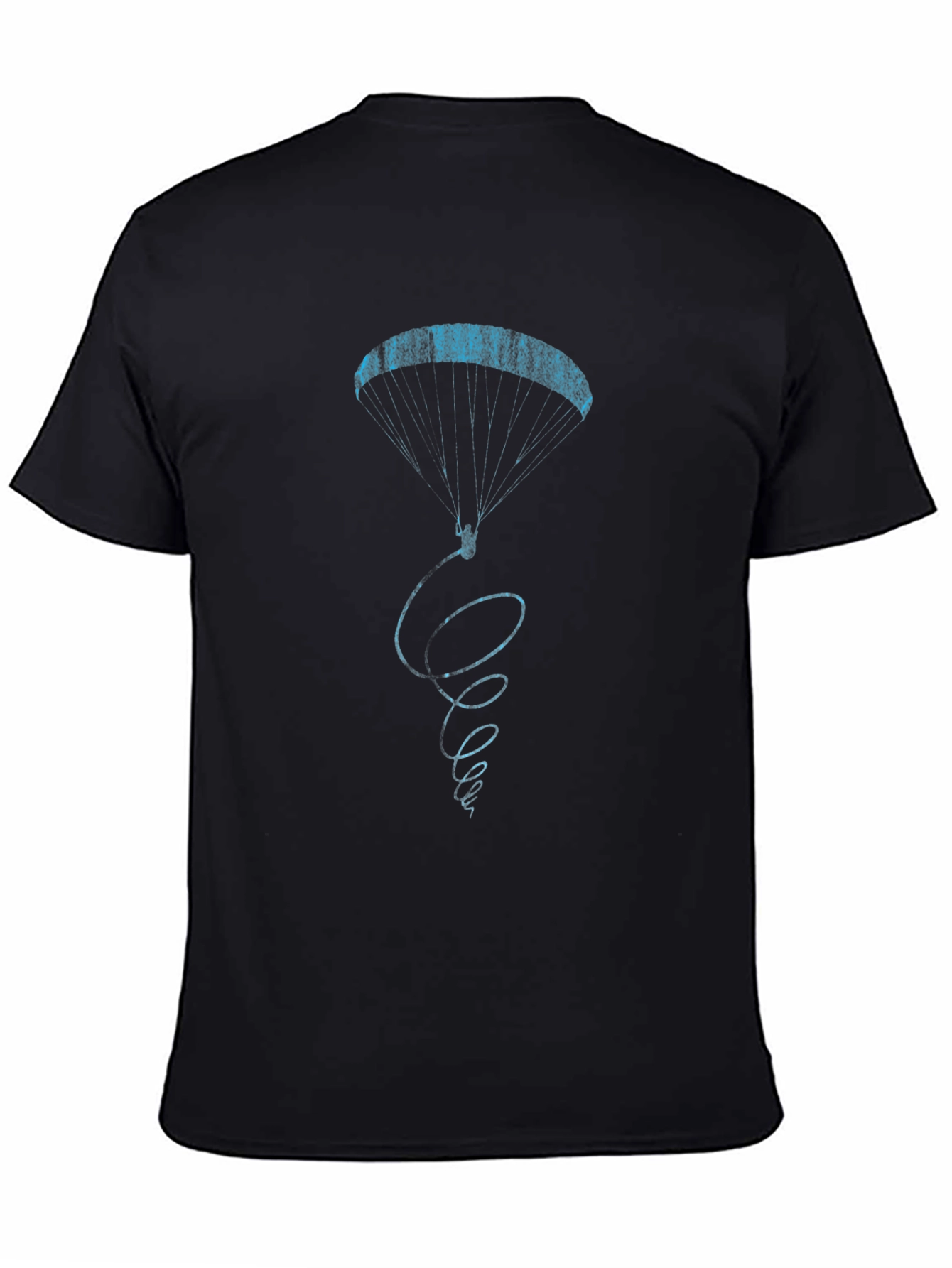 Black T-Shirt with Skydiving Parachute Design