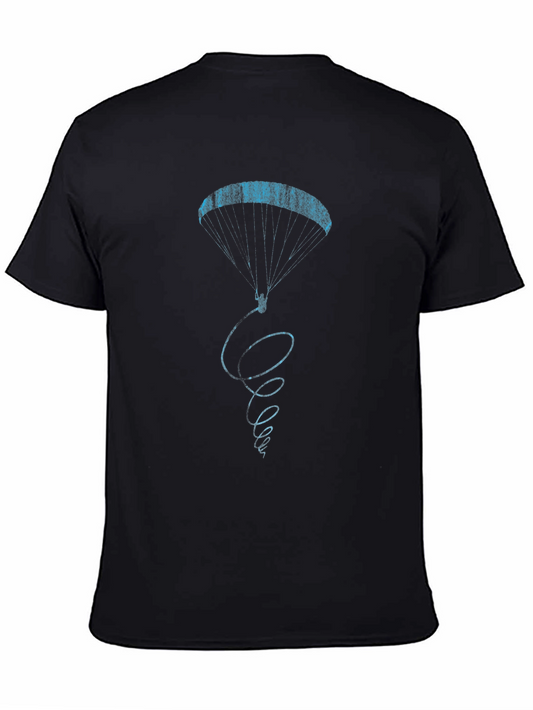 Black T-Shirt with Skydiving Parachute Design