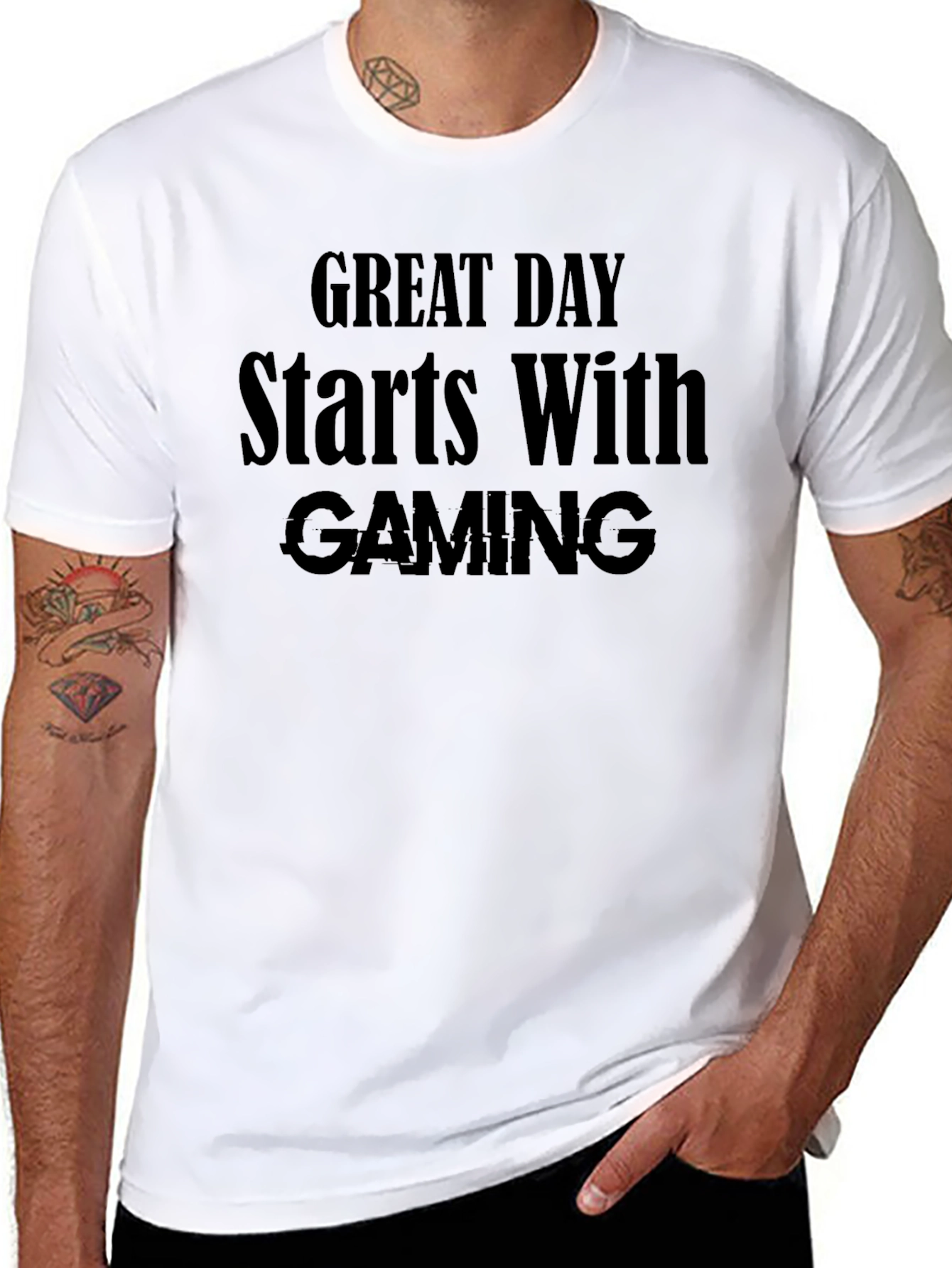 Great Day Starts With Gaming Black T-Shirt