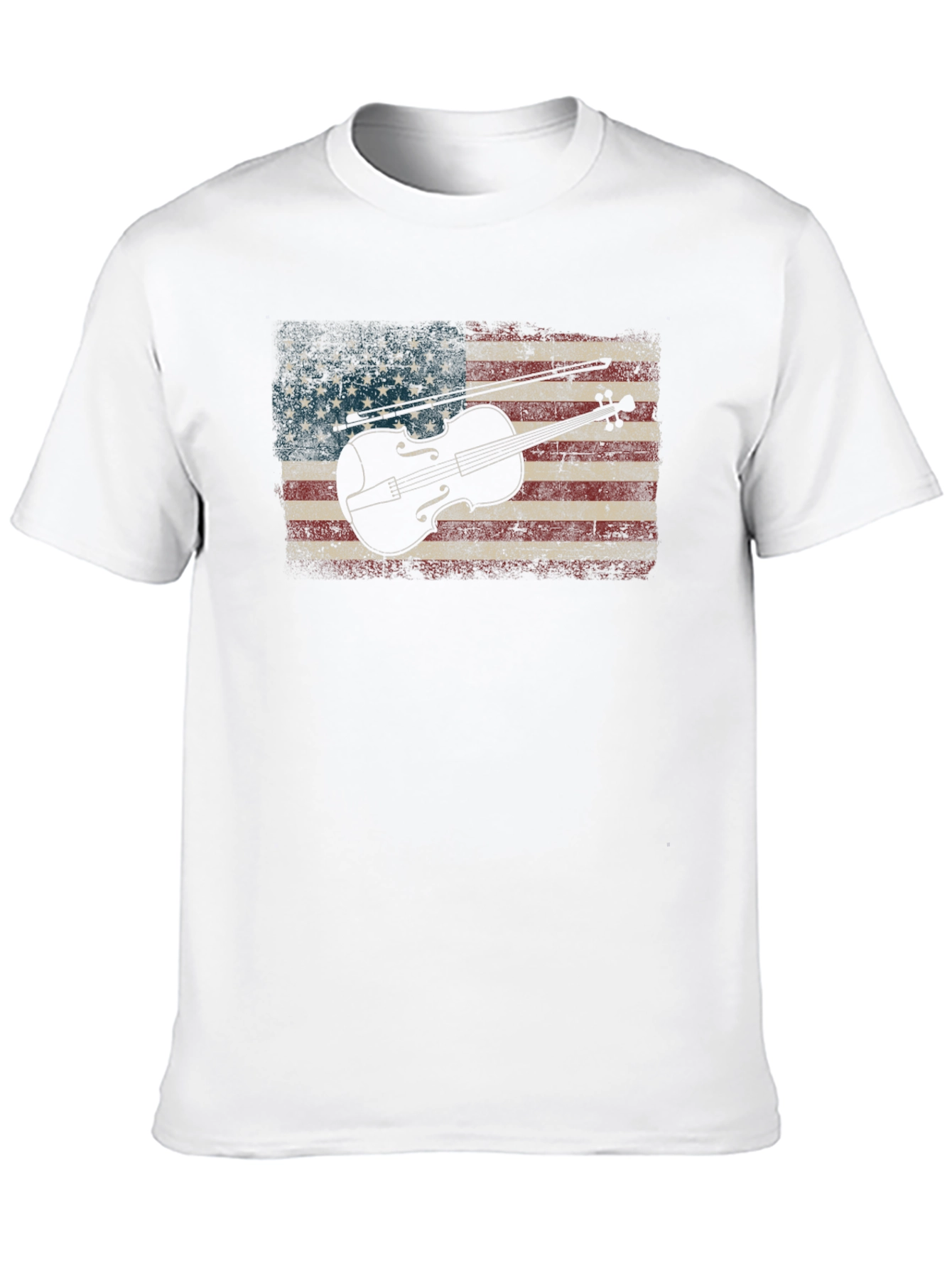 American Flag Violin T-Shirt - Patriotic Music Tee