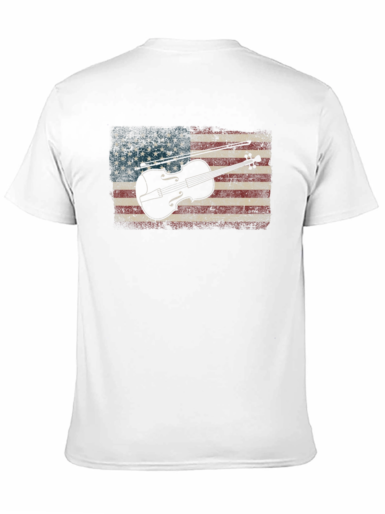 American Flag Violin T-Shirt - Patriotic Music Tee