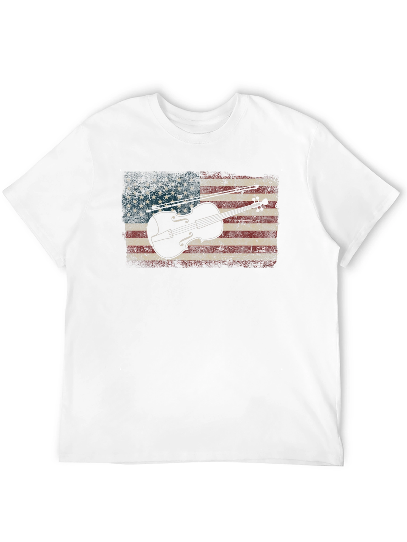 American Flag Violin T-Shirt - Patriotic Music Tee