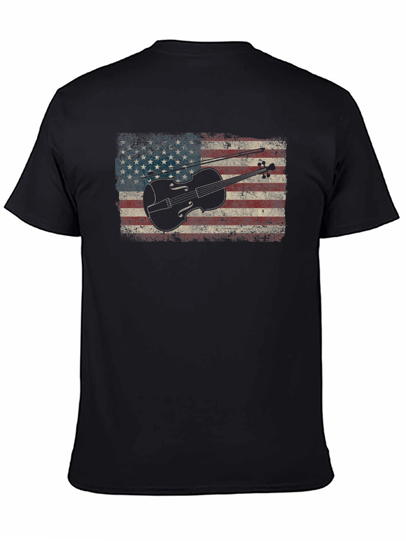 American Flag Violin T-Shirt - Patriotic Music Tee
