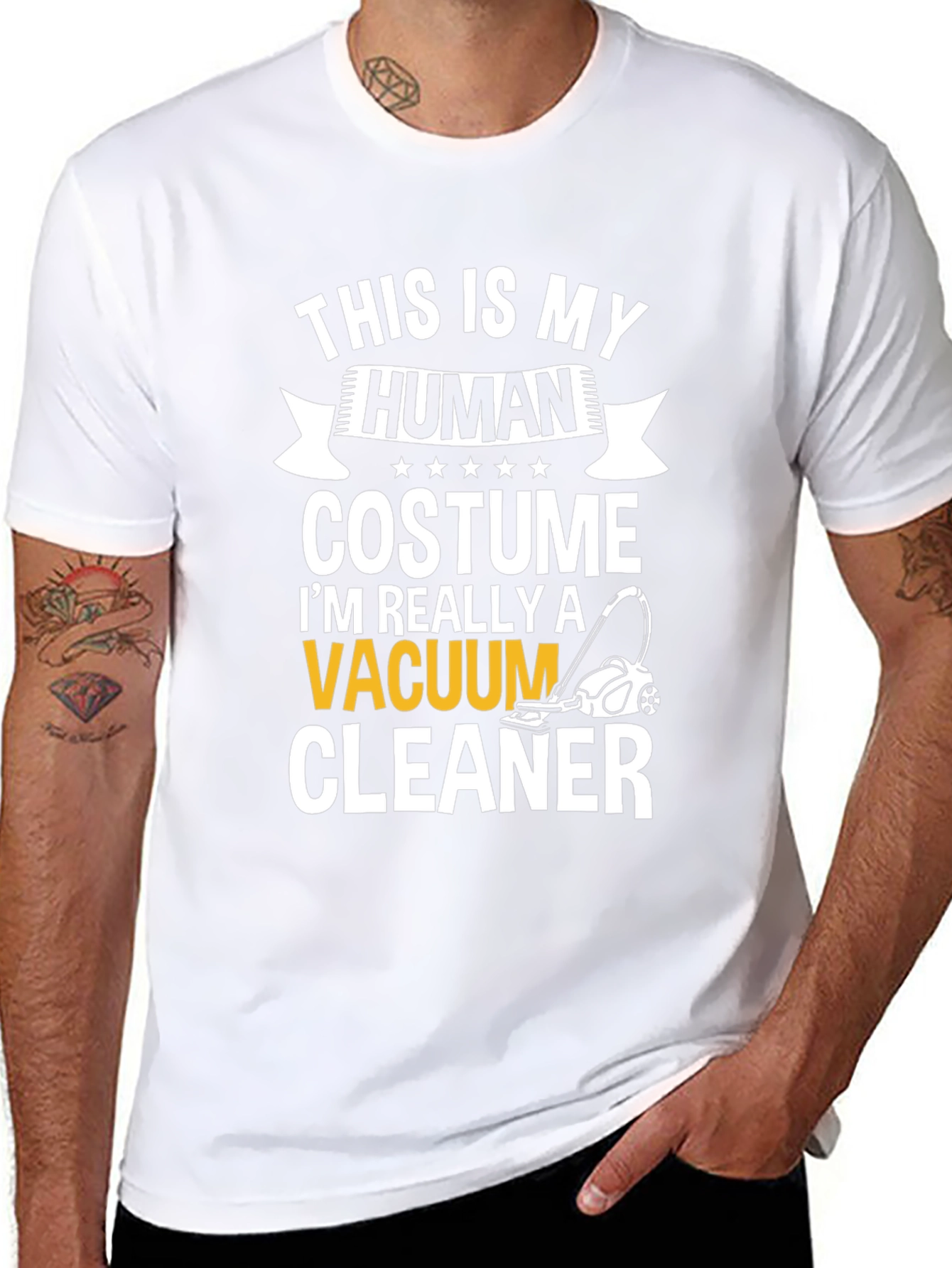 Human Costume Vacuum Cleaner T-Shirt Novelty Tee